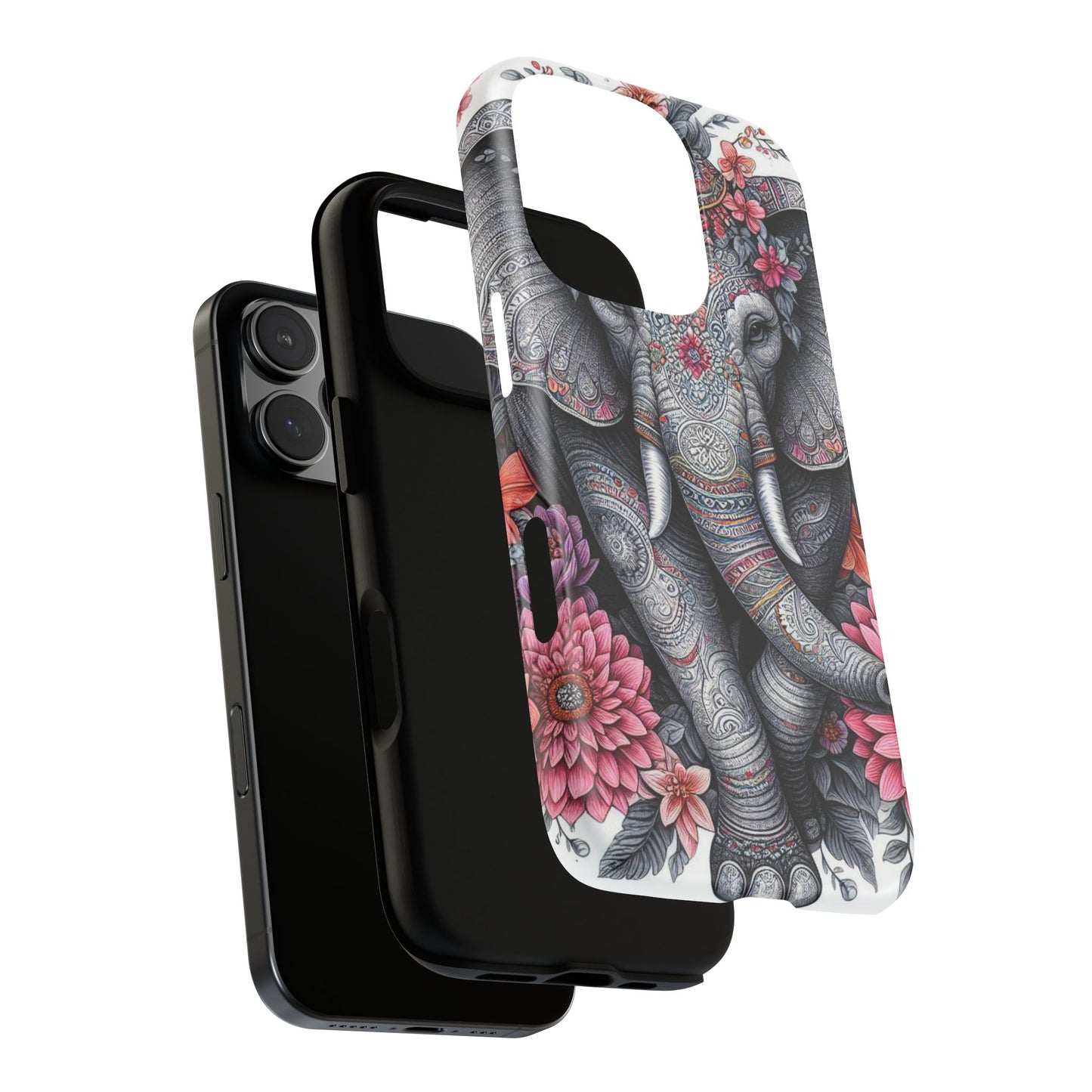 Bohemian Floral Elephant Mobile Cover – Intricate Mandala Art