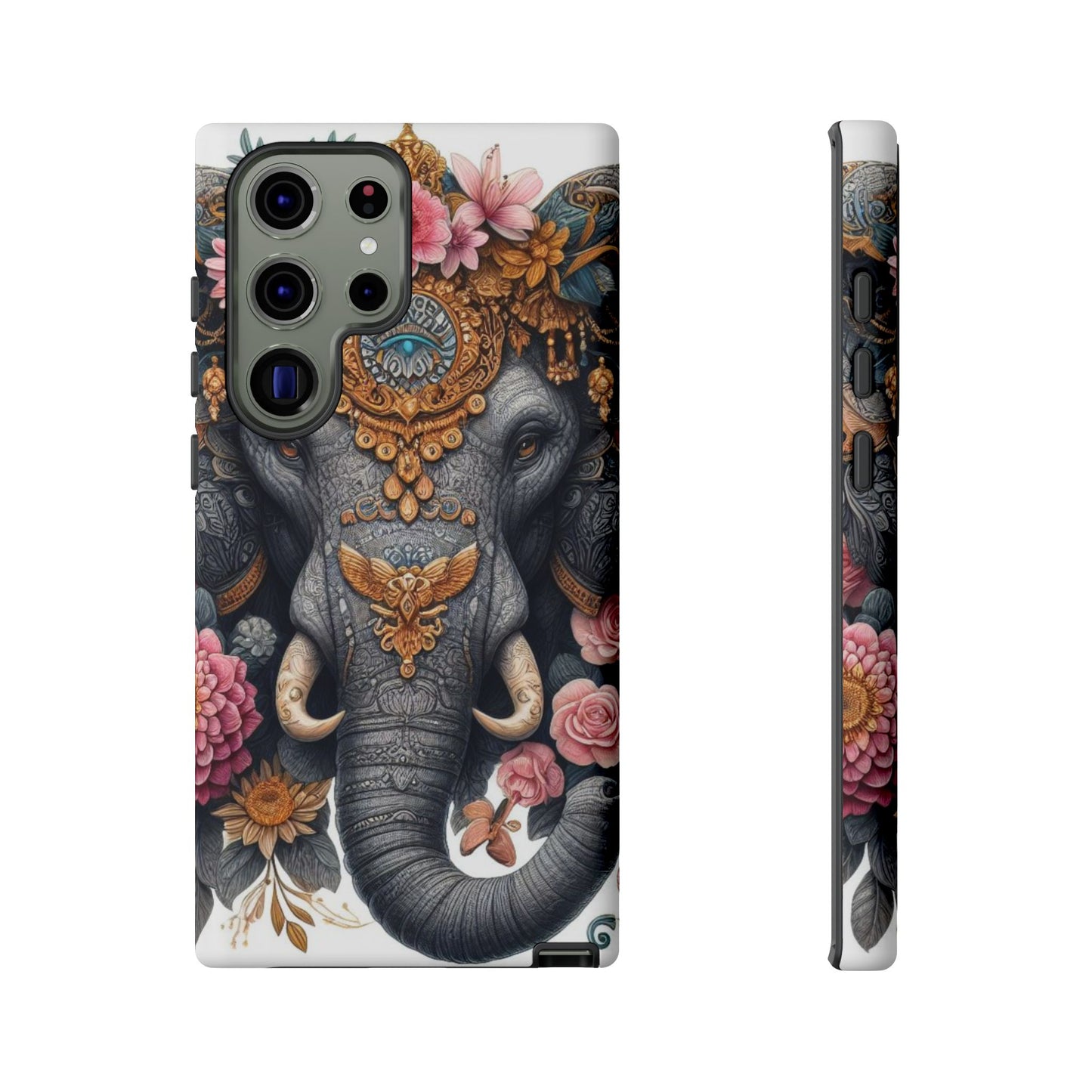 Golden Royal Elephant Mobile Cover – Luxurious Ornate Art