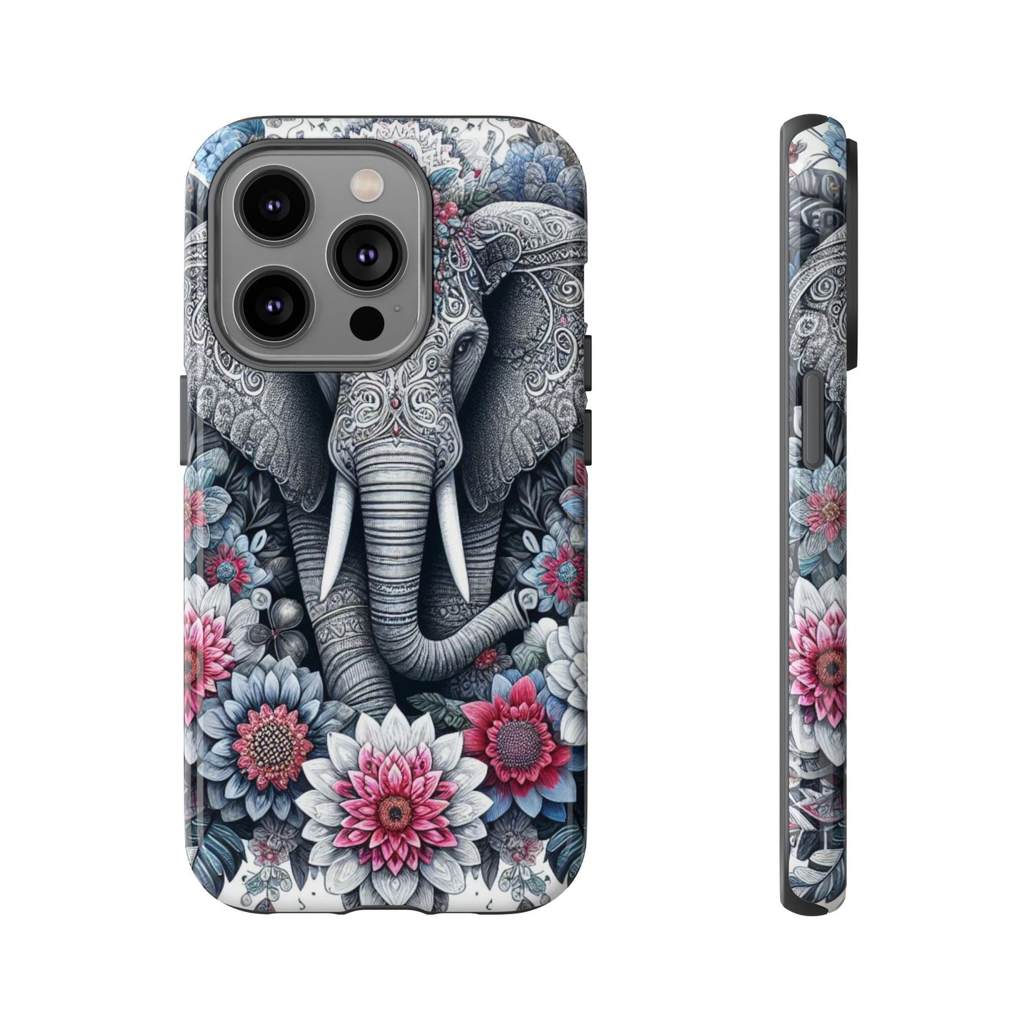 Regal Mandala Elephant Mobile Cover – Ornate Floral Art