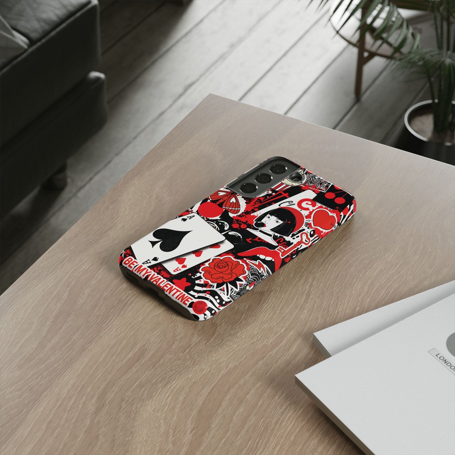 Bold Red & Black Ace Card Phone Case