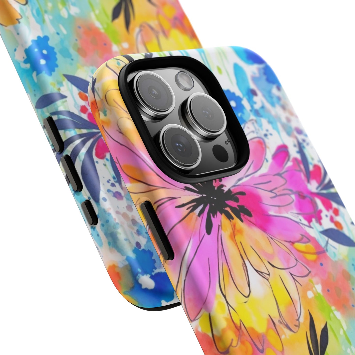 Abstract Watercolor Bloom Phone Case – Expressive & Vibrant