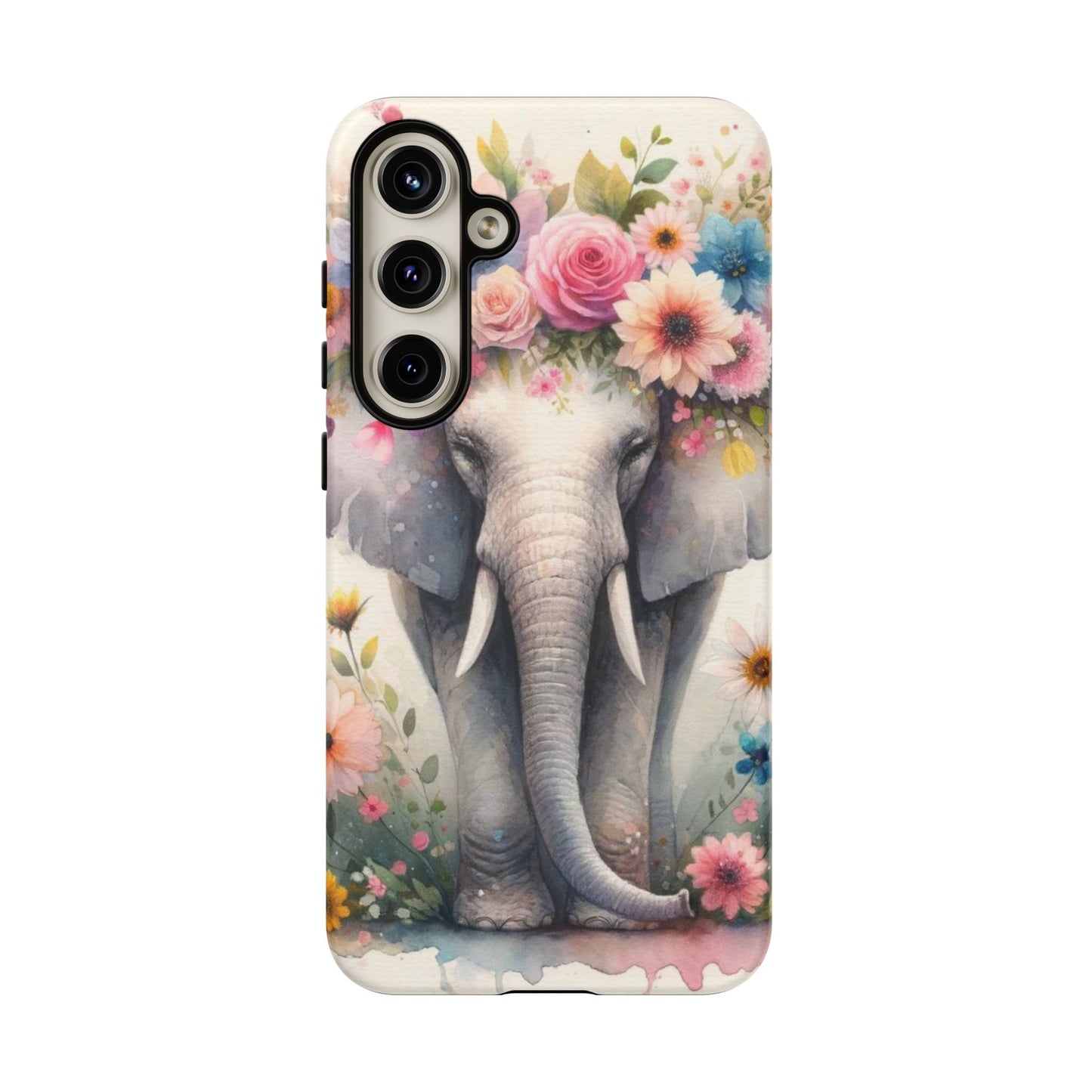 Watercolor Floral Elephant Mobile Cover – Dreamy Artistic Design