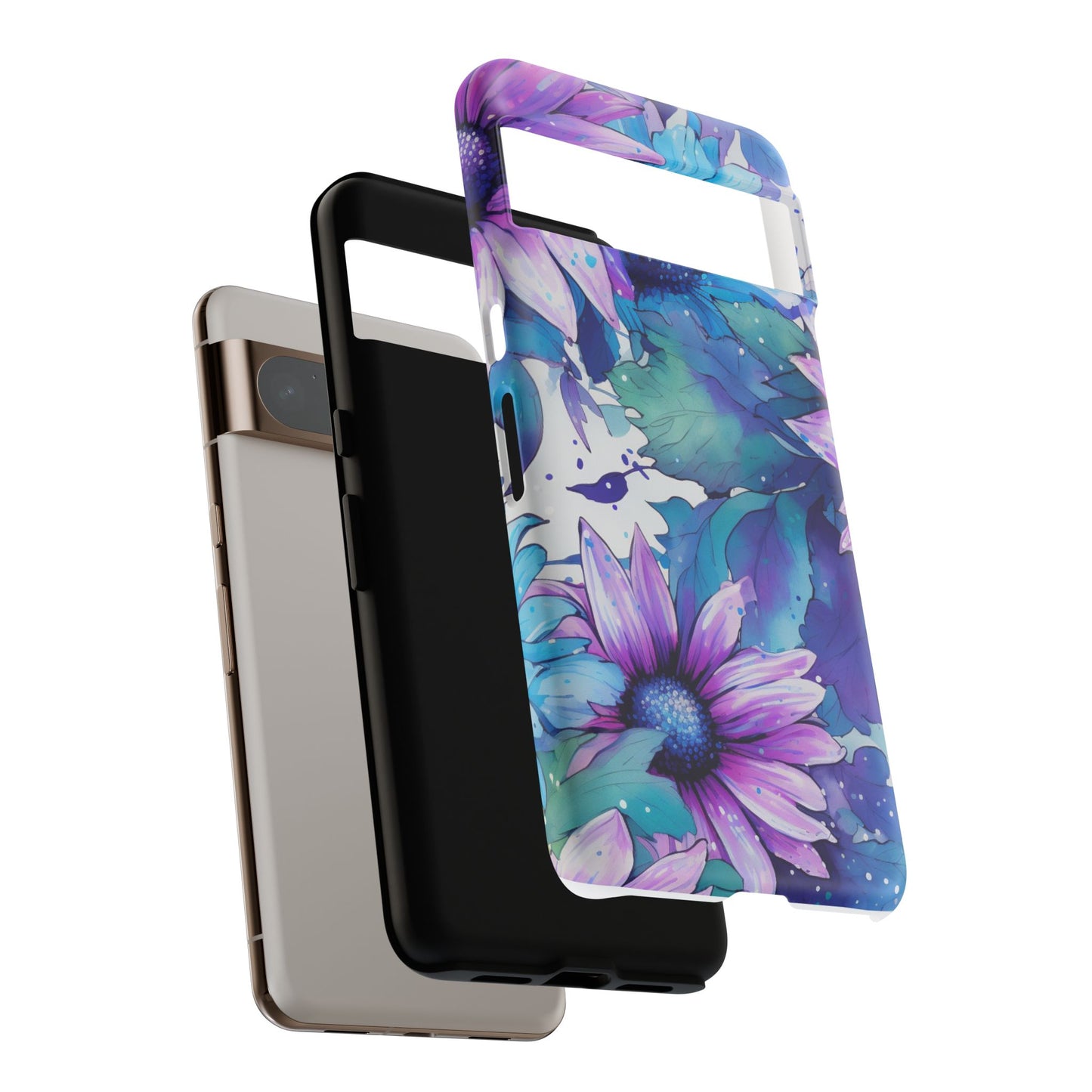 Dreamy Blue & Purple Floral Watercolor Mobile Case