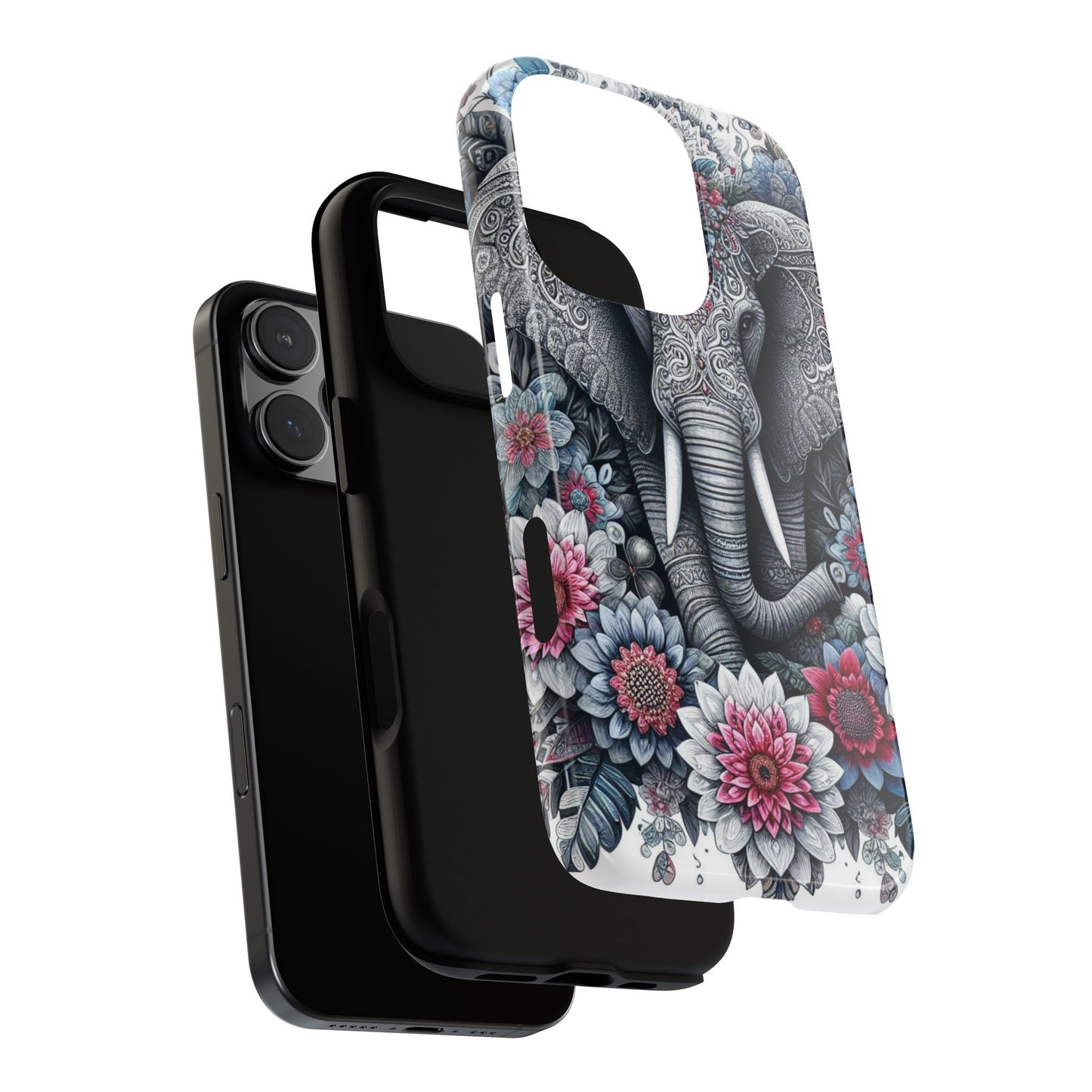 Regal Mandala Elephant Mobile Cover – Ornate Floral Art