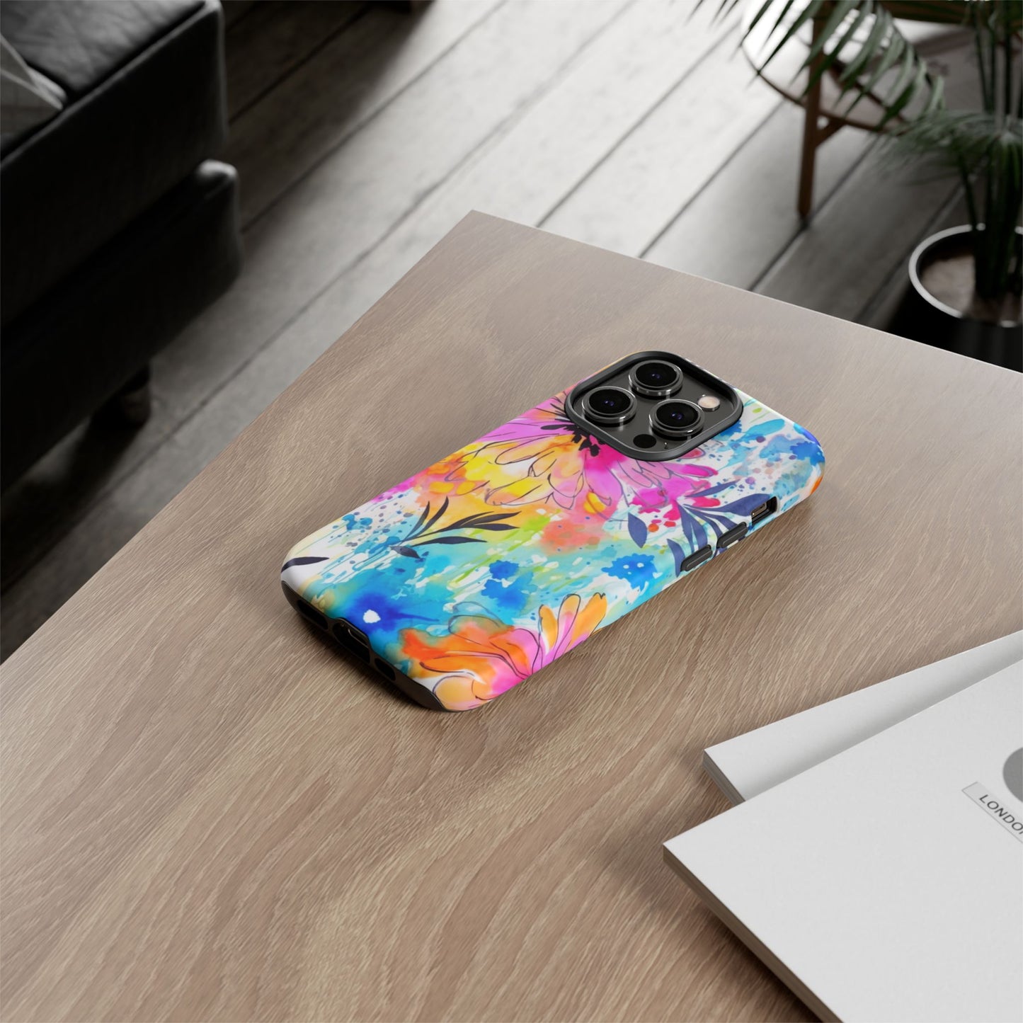 Abstract Watercolor Bloom Phone Case – Expressive & Vibrant
