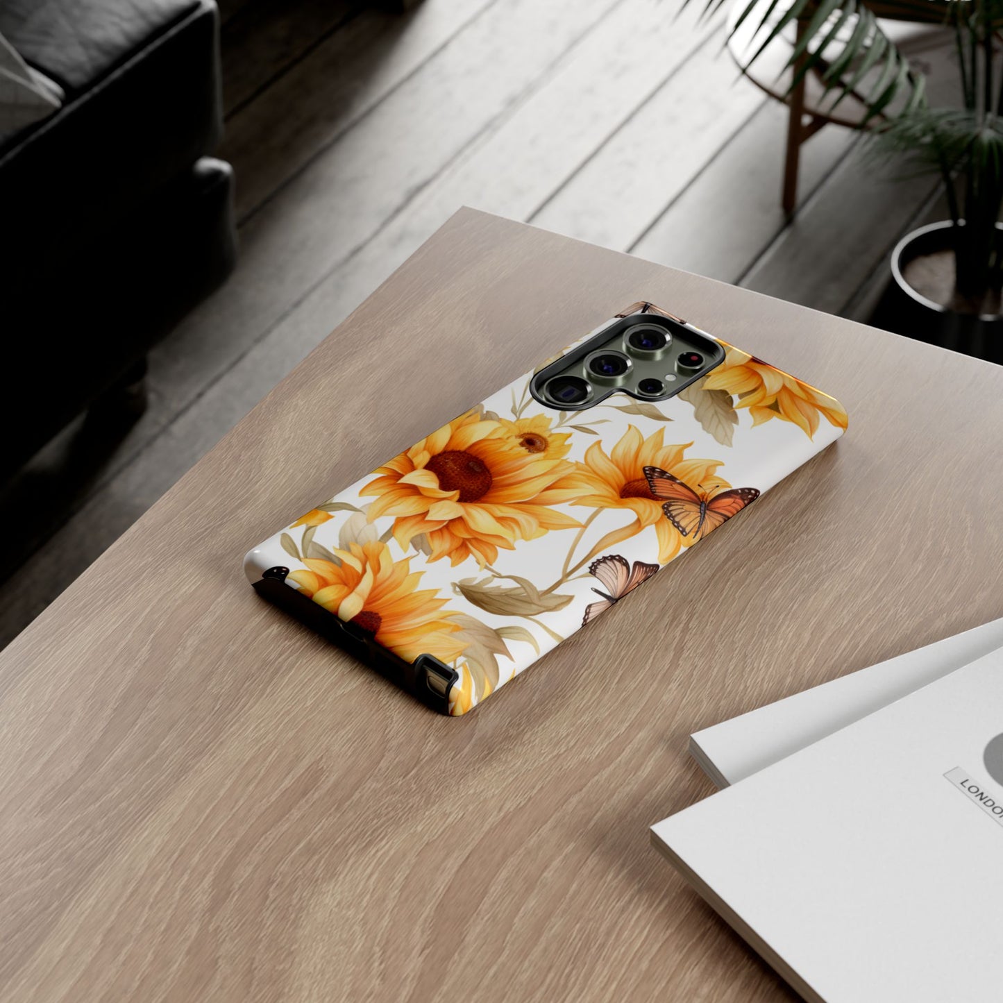 Sunflower & Butterfly Aesthetic Mobile Case – Bright & Nature-Inspired