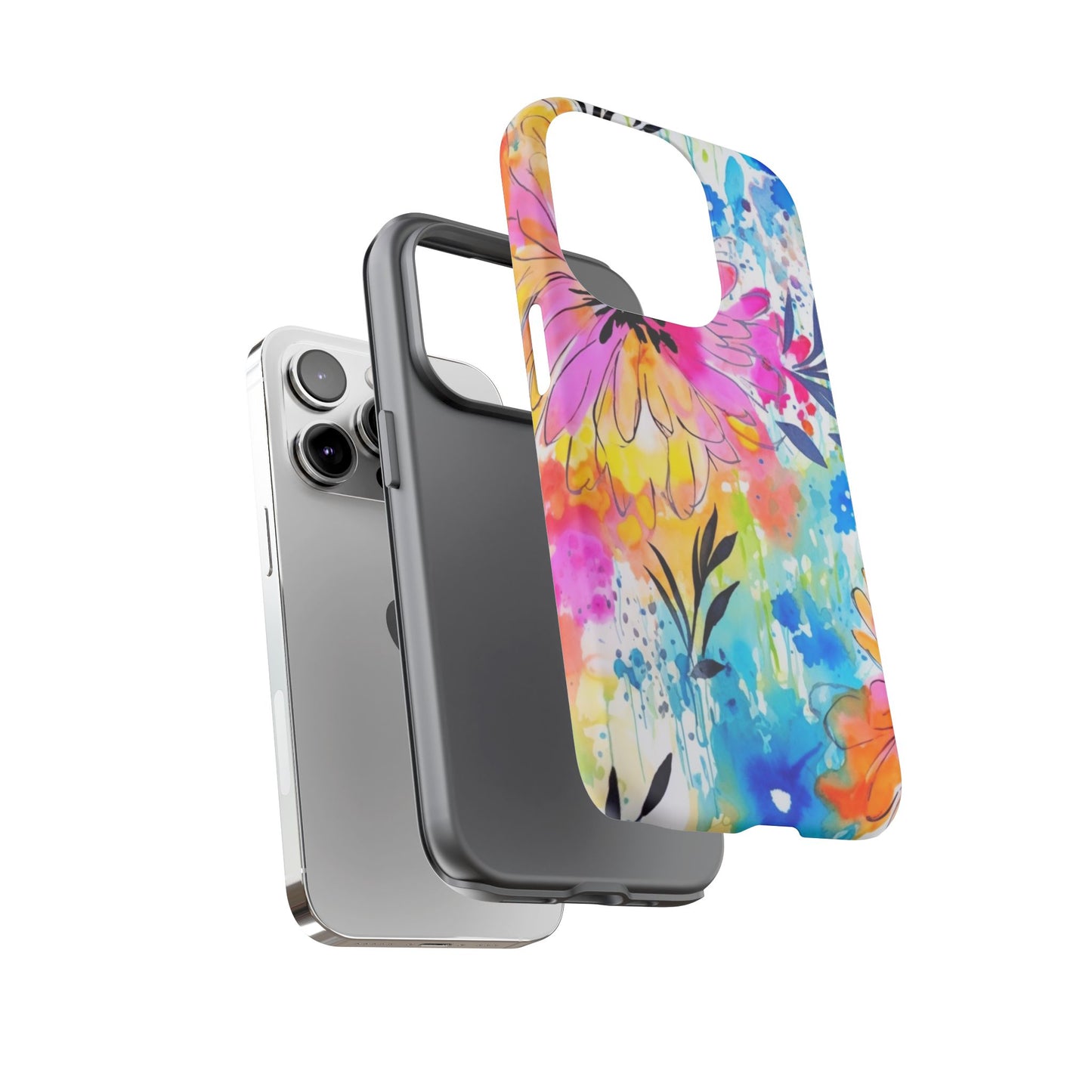 Abstract Watercolor Bloom Phone Case – Expressive & Vibrant