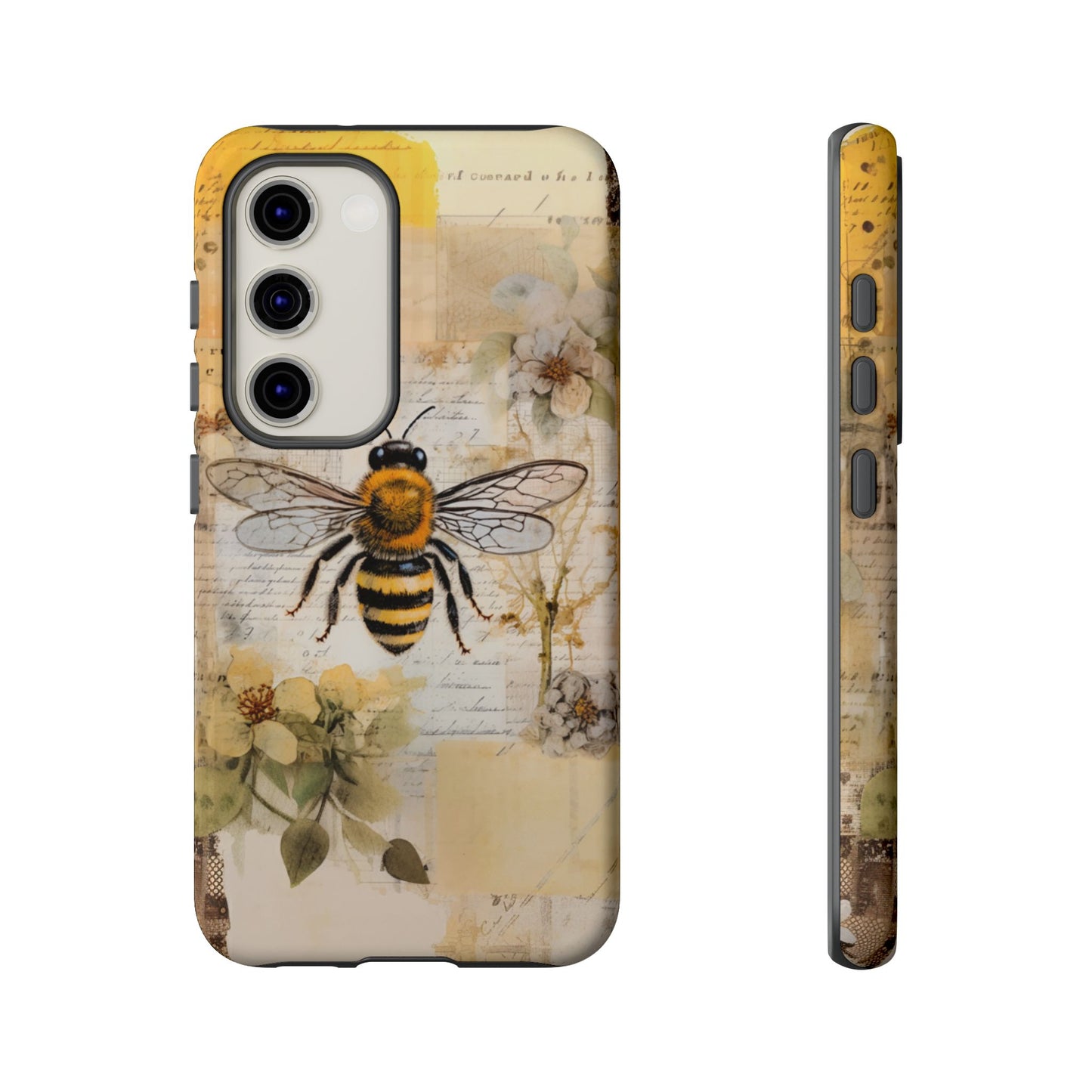 Honey Bee Print Phone Case - iPhone, Samsung & Google Pixel Cover - Artistic Phone Case, Insect Lover Gift