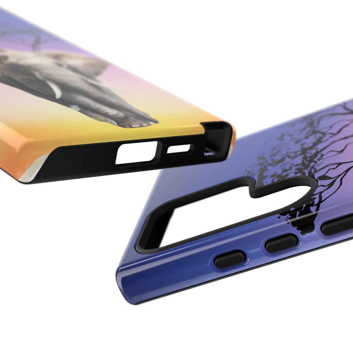 Surreal Elephant Tree Mobile Cover – Dreamy Sunset Fantasy
