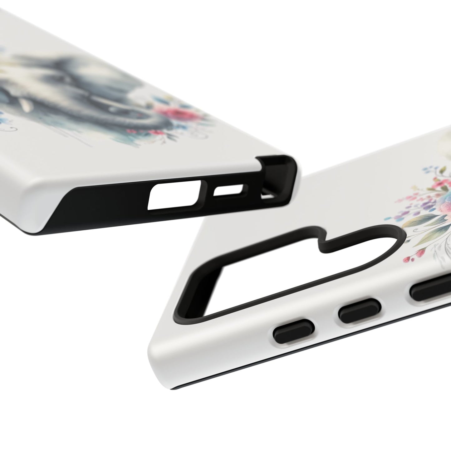 Floral Elephant Mobile Cover – Elegant Watercolor Art