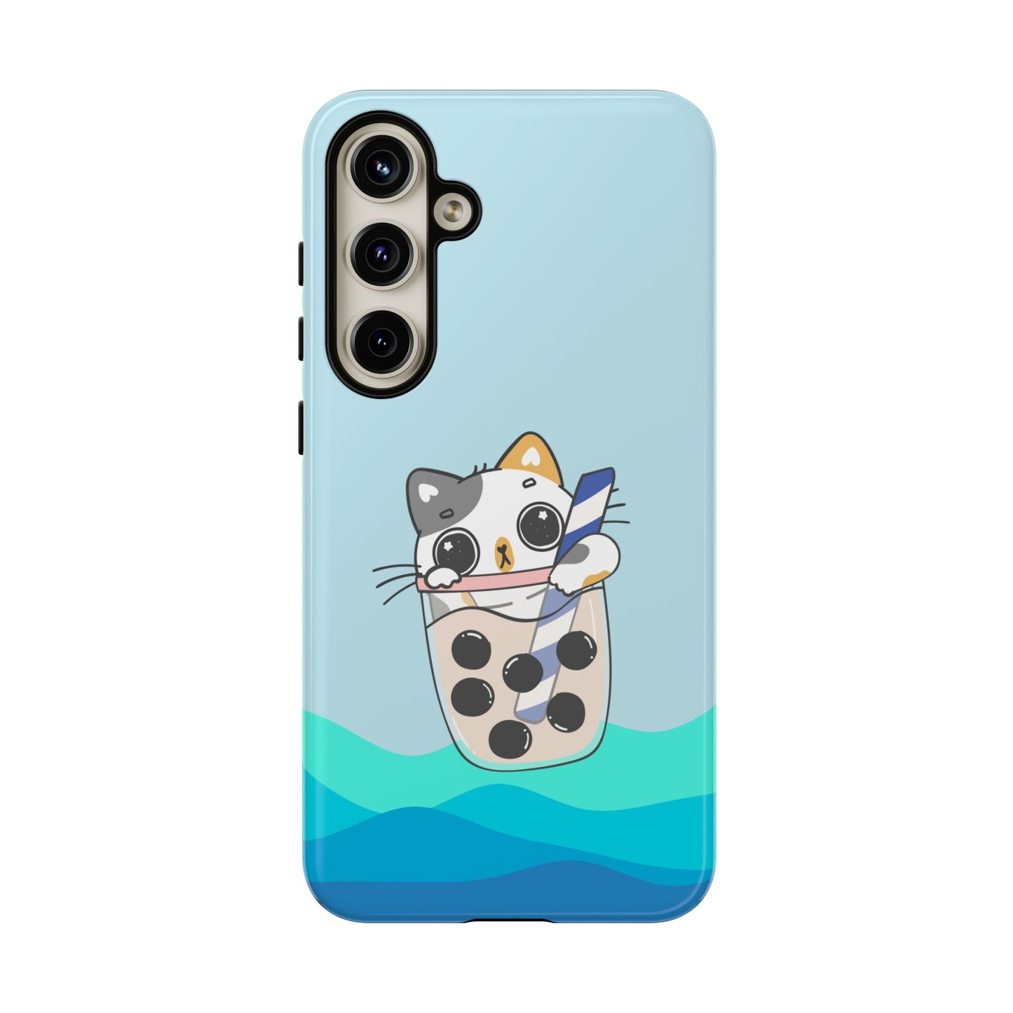 Kawaii Cat Bubble Tea Phone Case for iPhone, Google Pixel, Samsung
