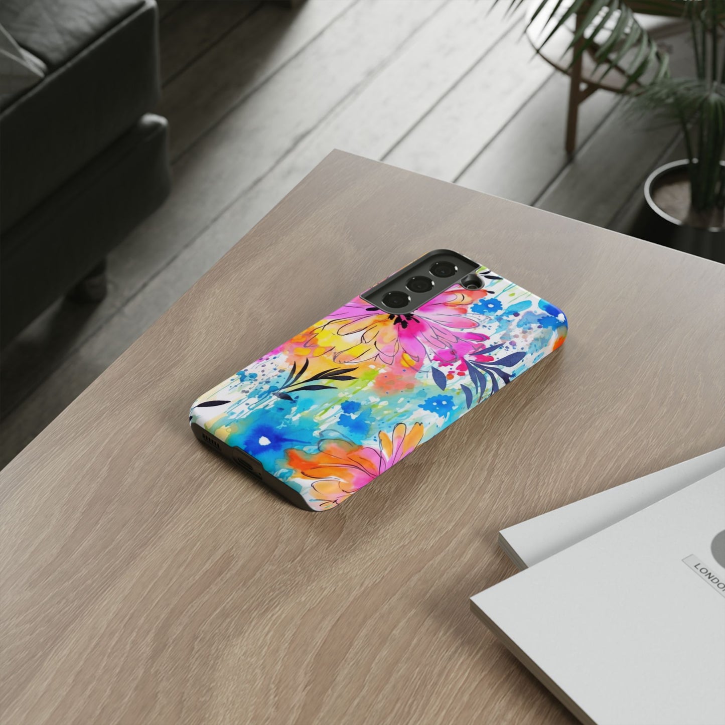Abstract Watercolor Bloom Phone Case – Expressive & Vibrant