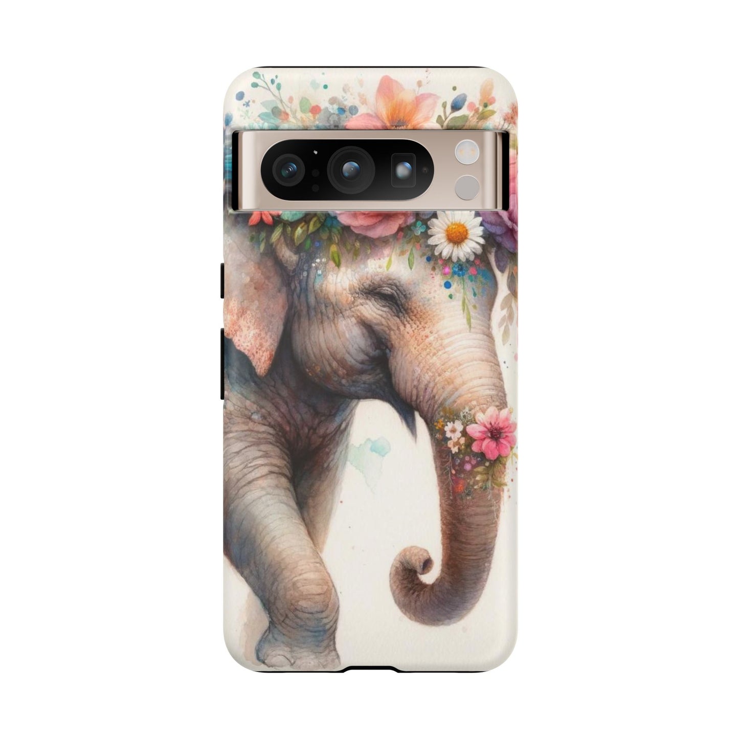 Joyful Floral Elephant Mobile Cover – Whimsical Watercolor Art