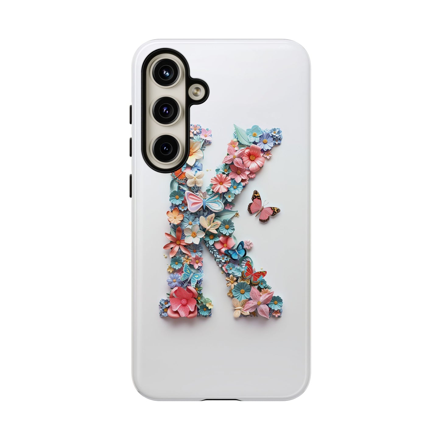 Floral Letter K Phone Case β Personalized Aesthetic Cover for iPhone, Samsung & Google Pixel