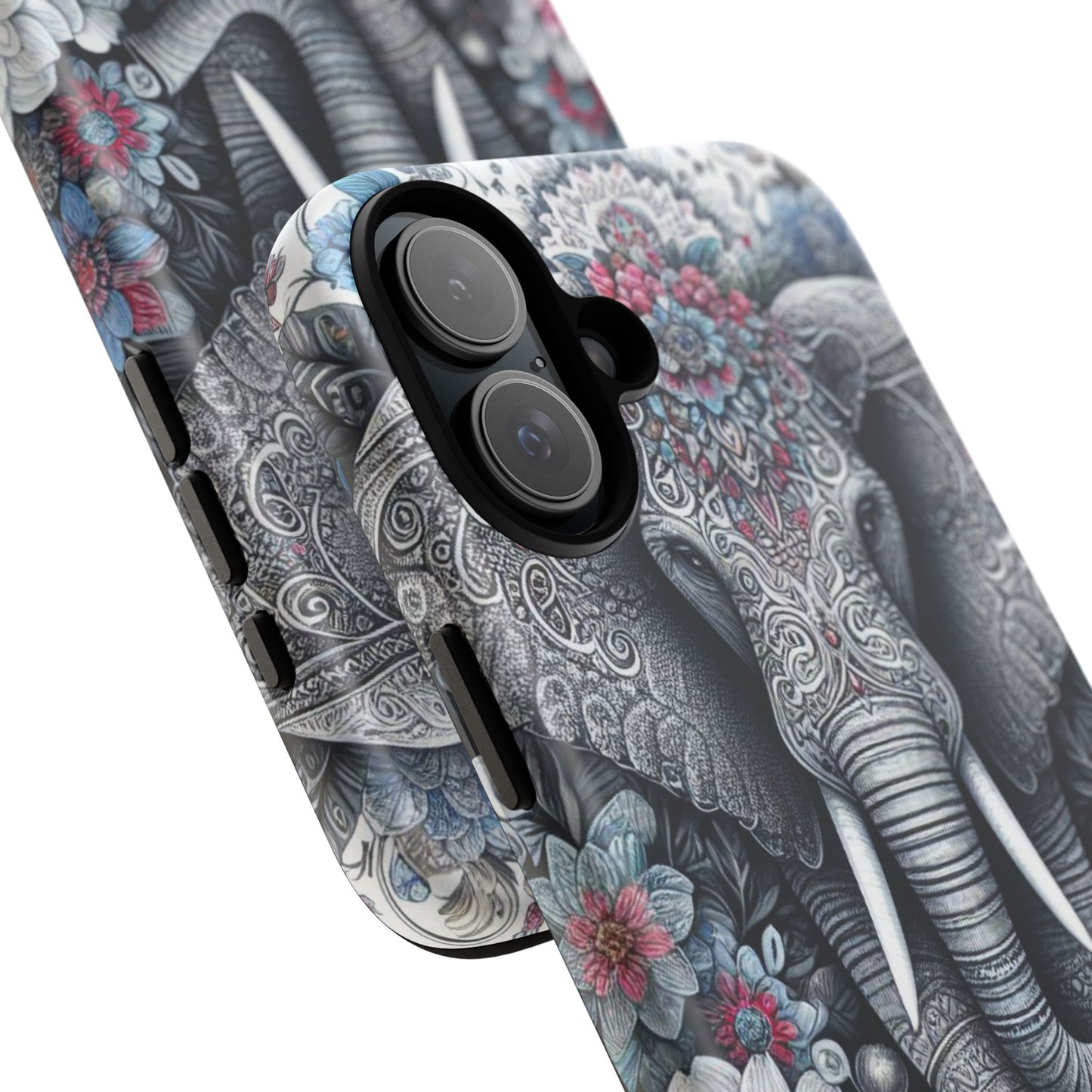 Regal Mandala Elephant Mobile Cover – Ornate Floral Art