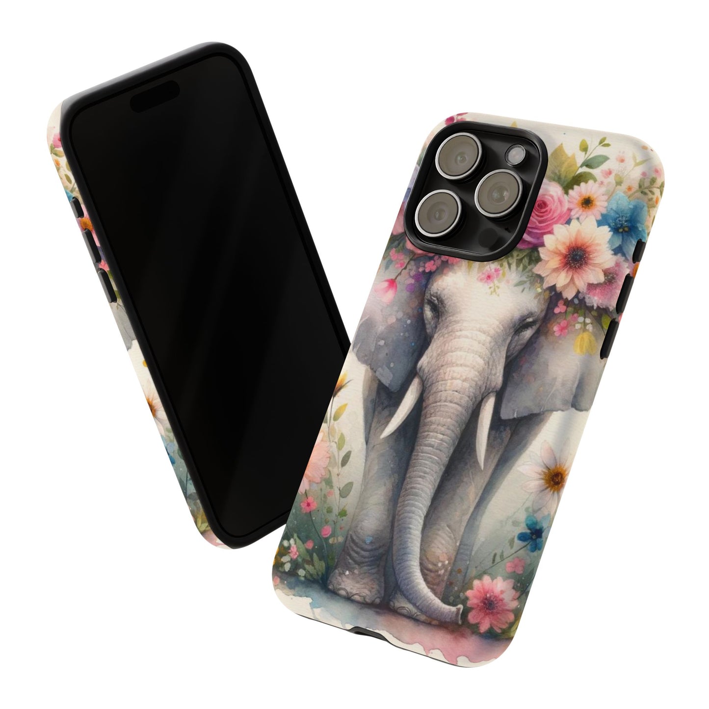 Watercolor Floral Elephant Mobile Cover – Dreamy Artistic Design