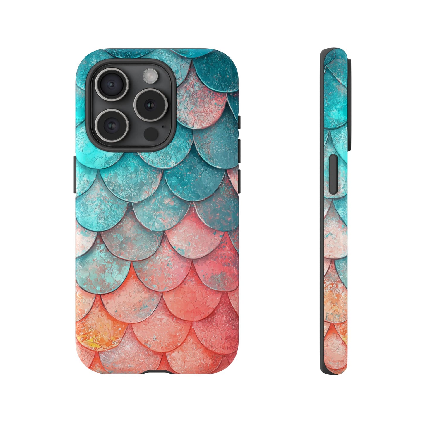 Serene Waves – Colorful Fish Scale Phone Case for iPhone, Pixel & Samsung