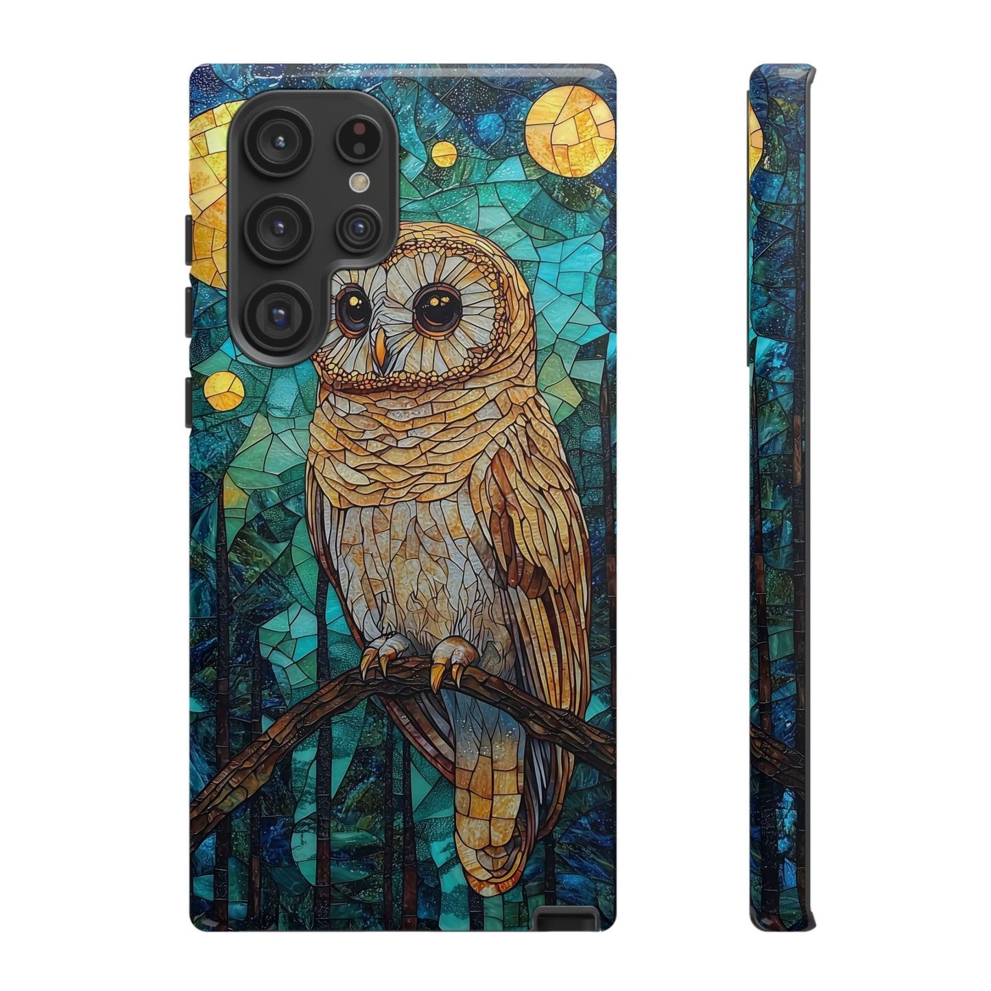 Nocturnal Wisdom – Stained Glass Owl Phone Case for iPhone, Samsung & Pixel