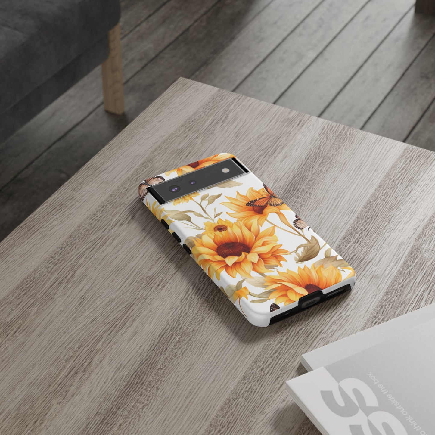 Sunflower & Butterfly Aesthetic Mobile Case – Bright & Nature-Inspired