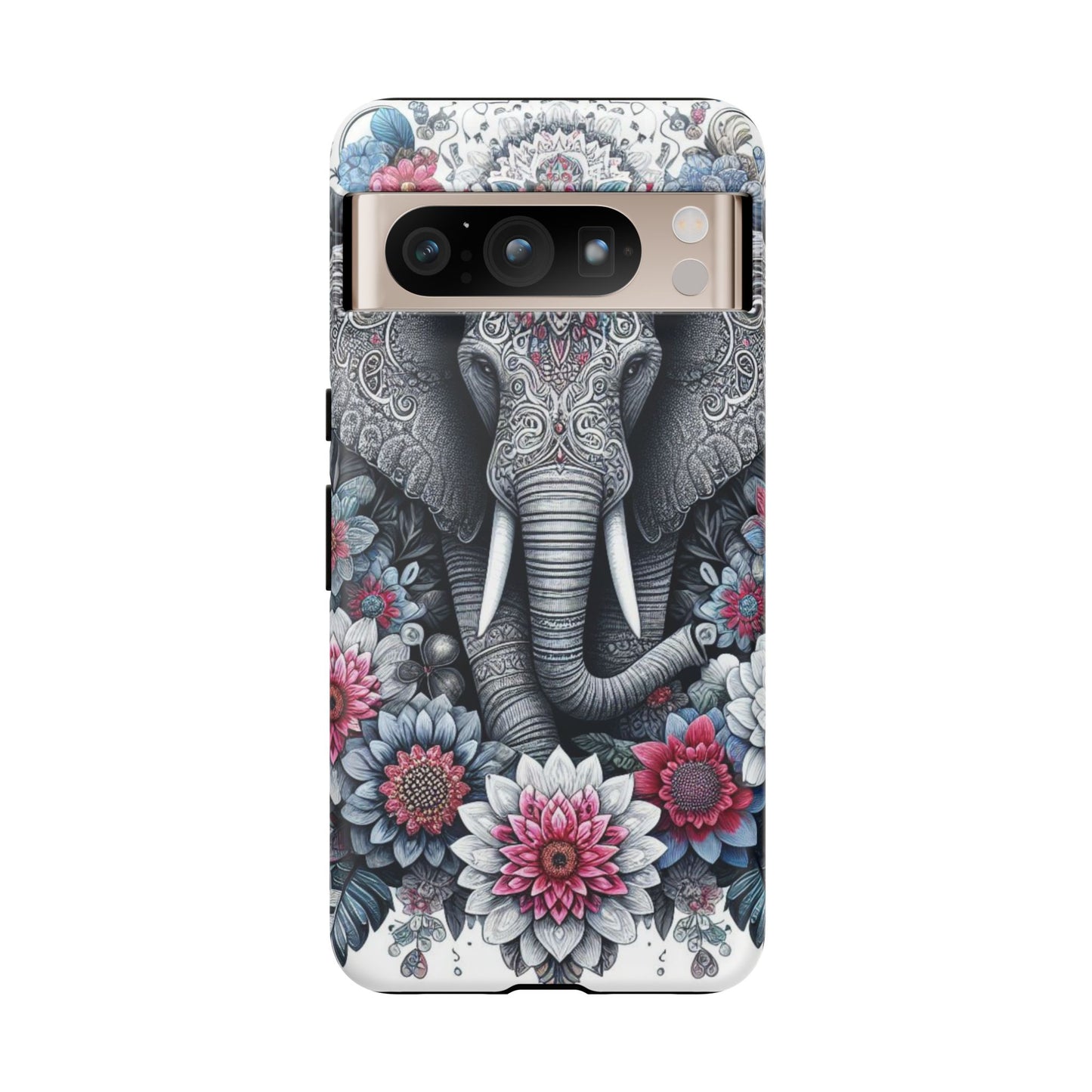 Regal Mandala Elephant Mobile Cover – Ornate Floral Art