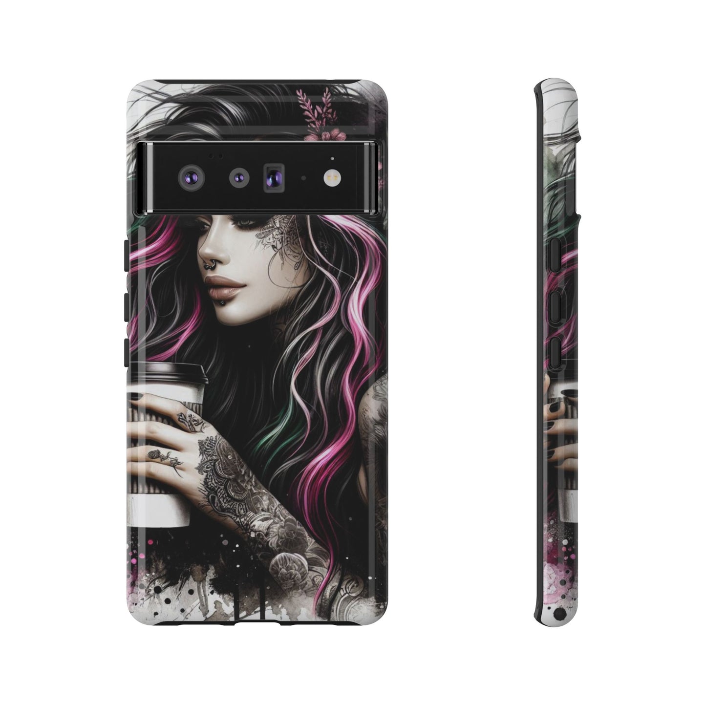 Tattooed Serenity – Gothic Coffee Lover Mobile Cover