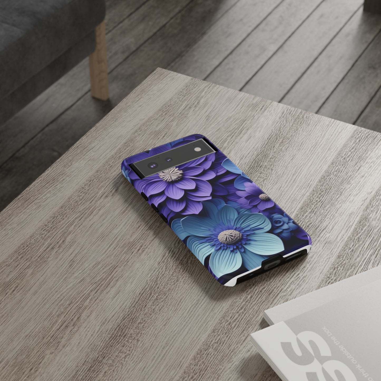 Royal Blue Floral Phone Case – Elegant & Luxurious Design