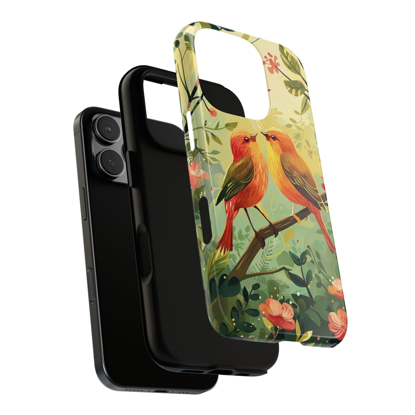 Floral Birds Phone Case β Elegant Nature-Inspired Design for iPhone, Samsung & Google Pixel