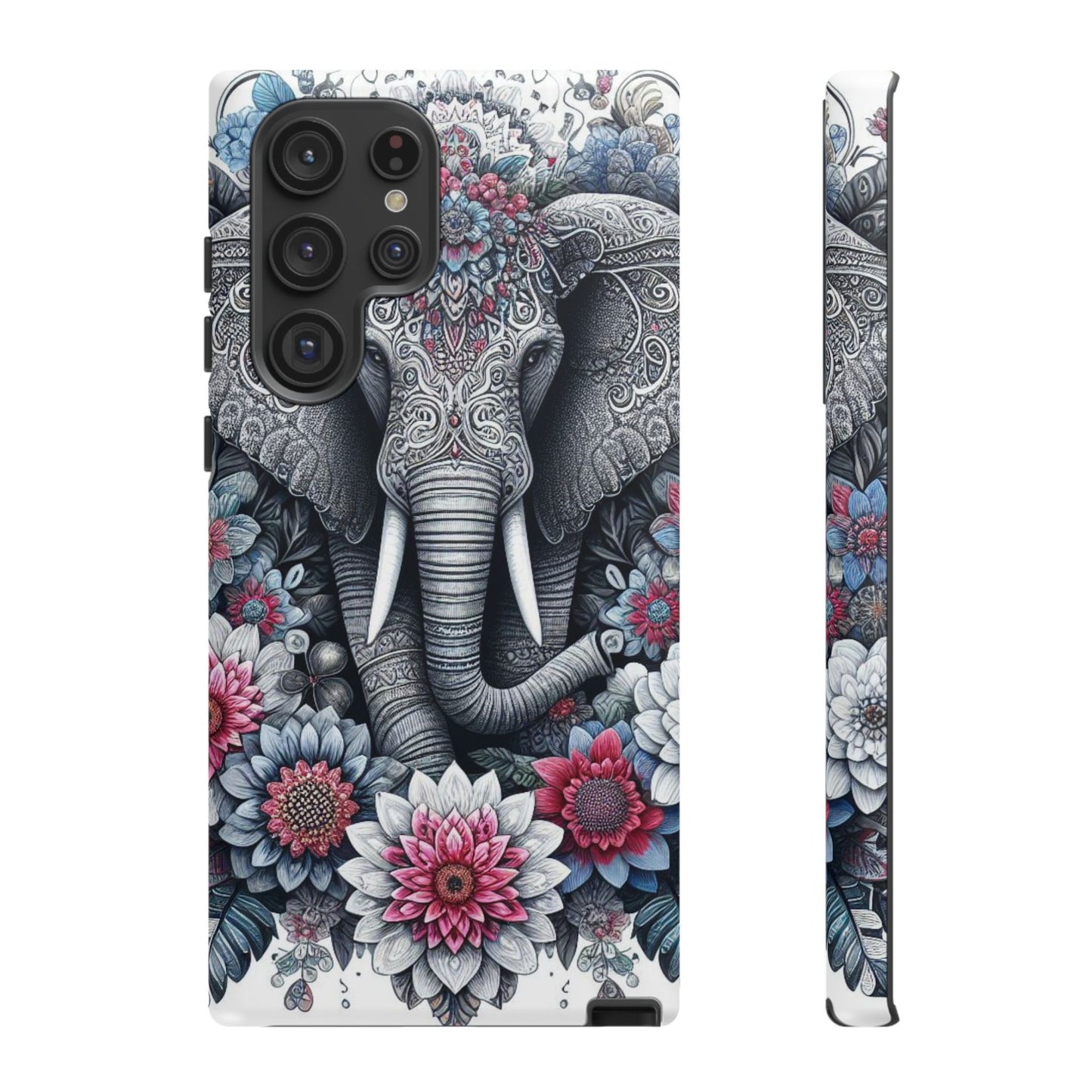 Regal Mandala Elephant Mobile Cover – Ornate Floral Art