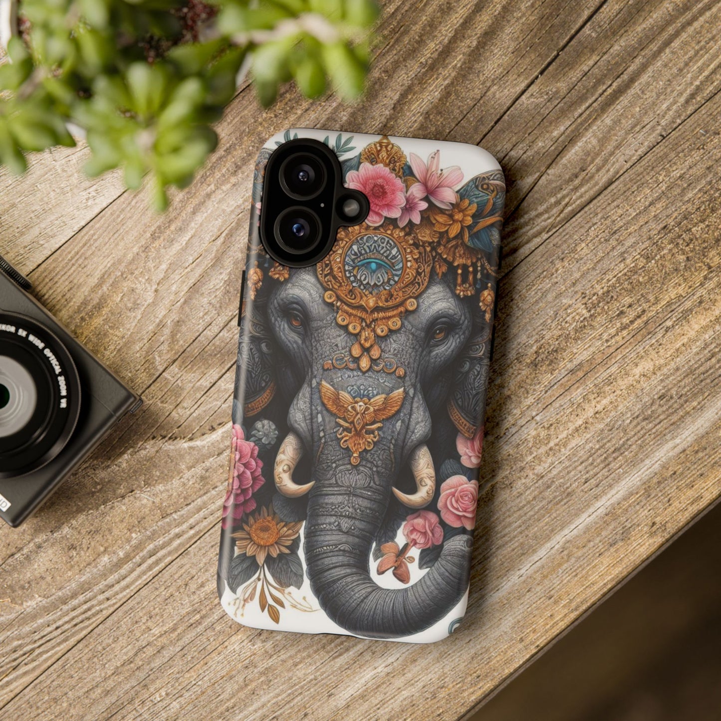 Golden Royal Elephant Mobile Cover – Luxurious Ornate Art