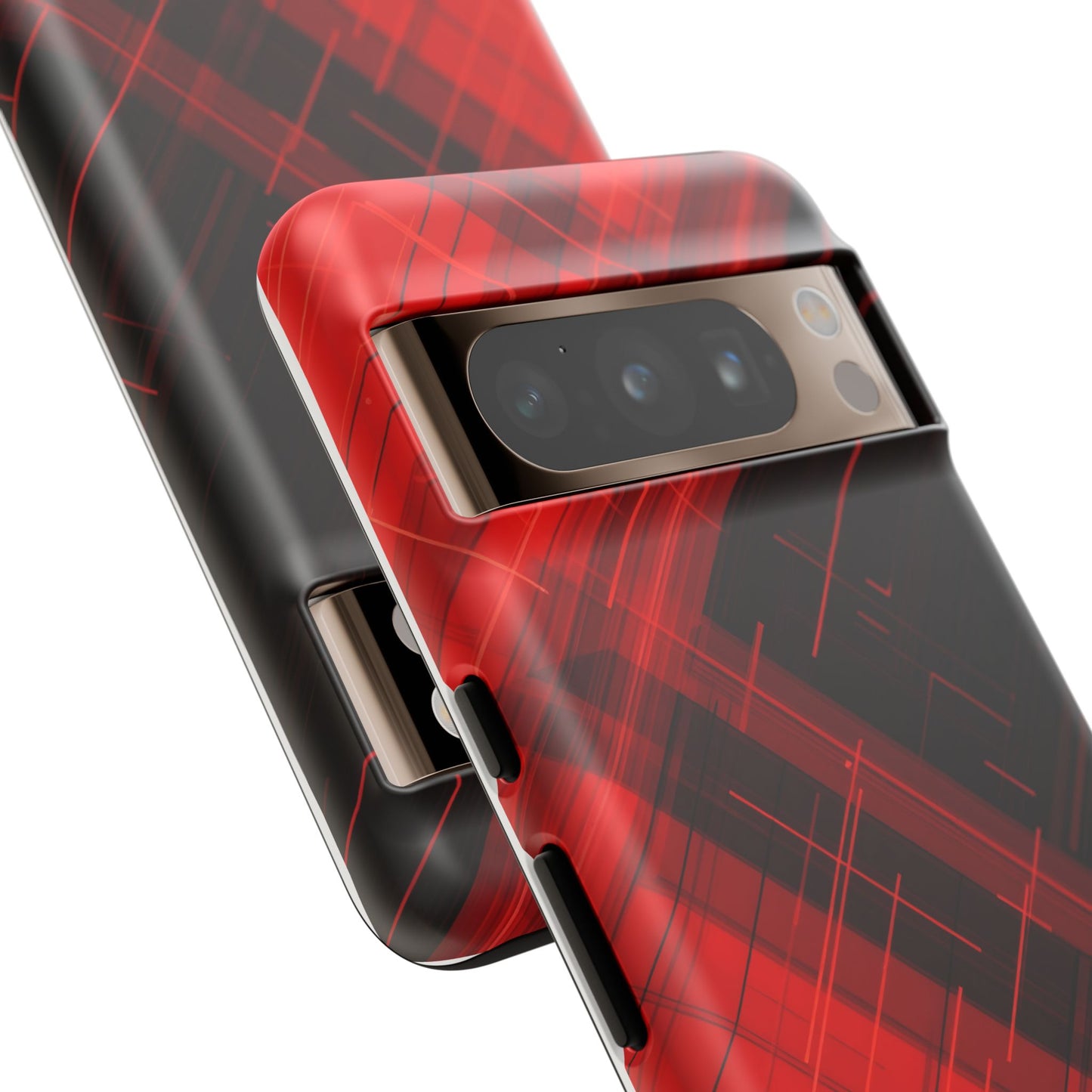 Abstract Red and Black Geometric Pattern