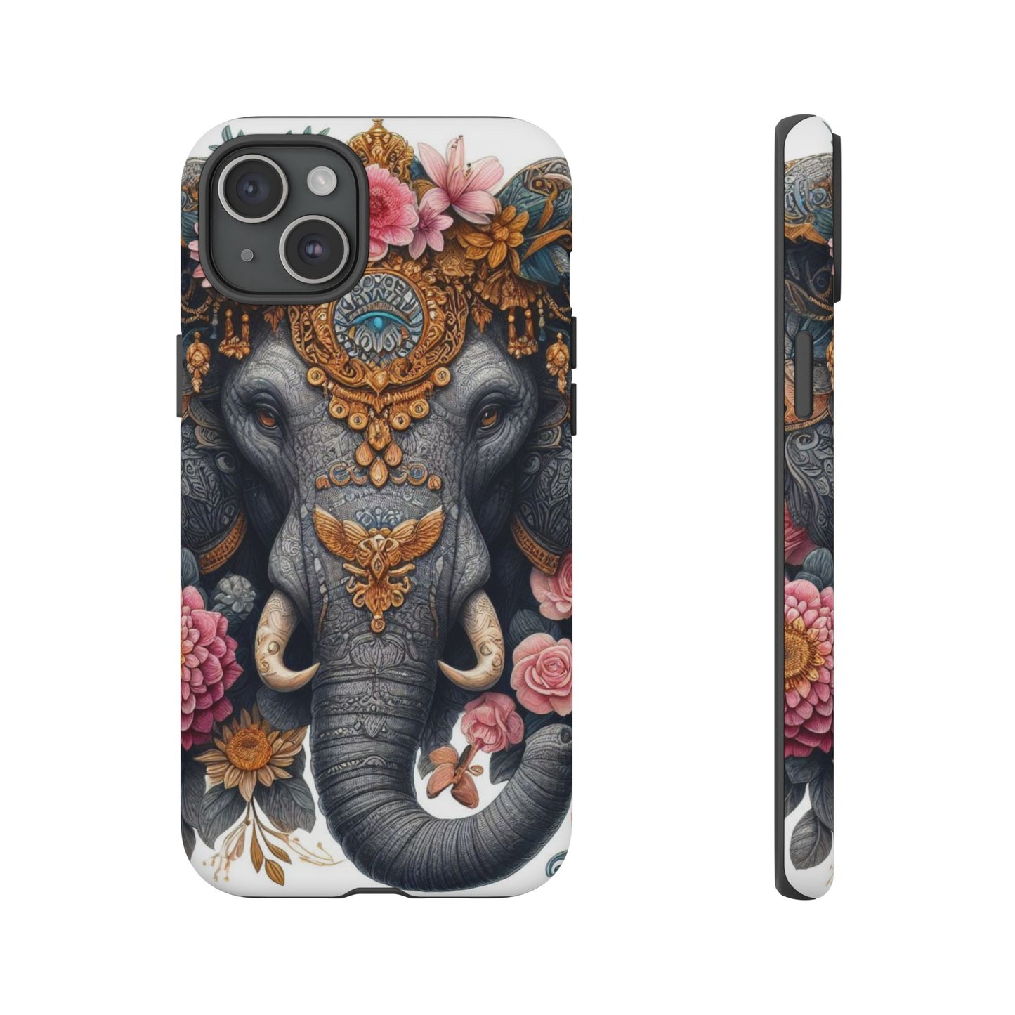 Golden Royal Elephant Mobile Cover – Luxurious Ornate Art