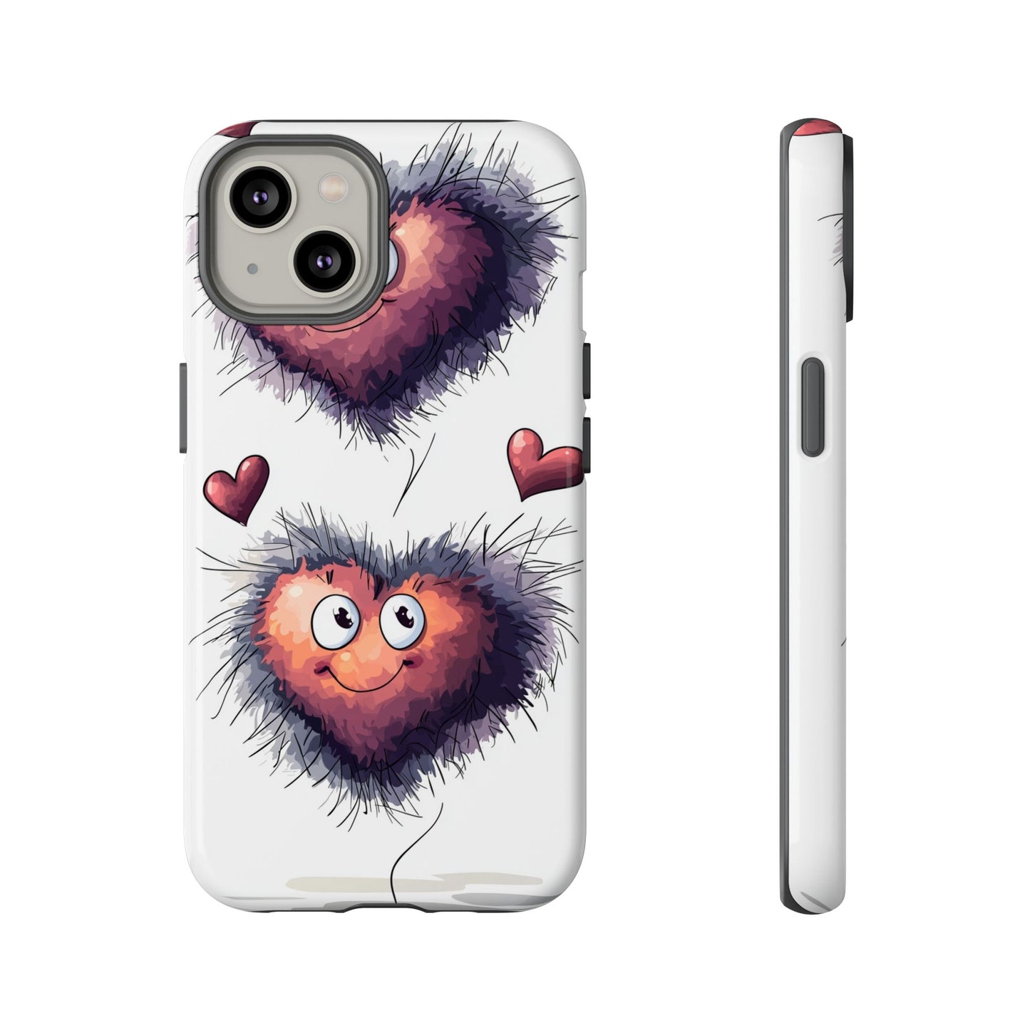 Fuzzy Love Hearts - Cute Anime Phone Case for iPhone, Samsung, Google Pixel