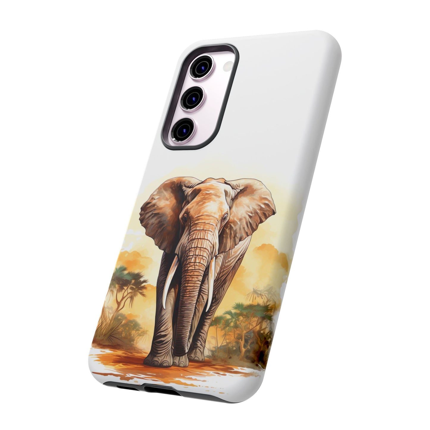 Safari Elephant Watercolor Mobile Cover – Majestic Wildlife Art