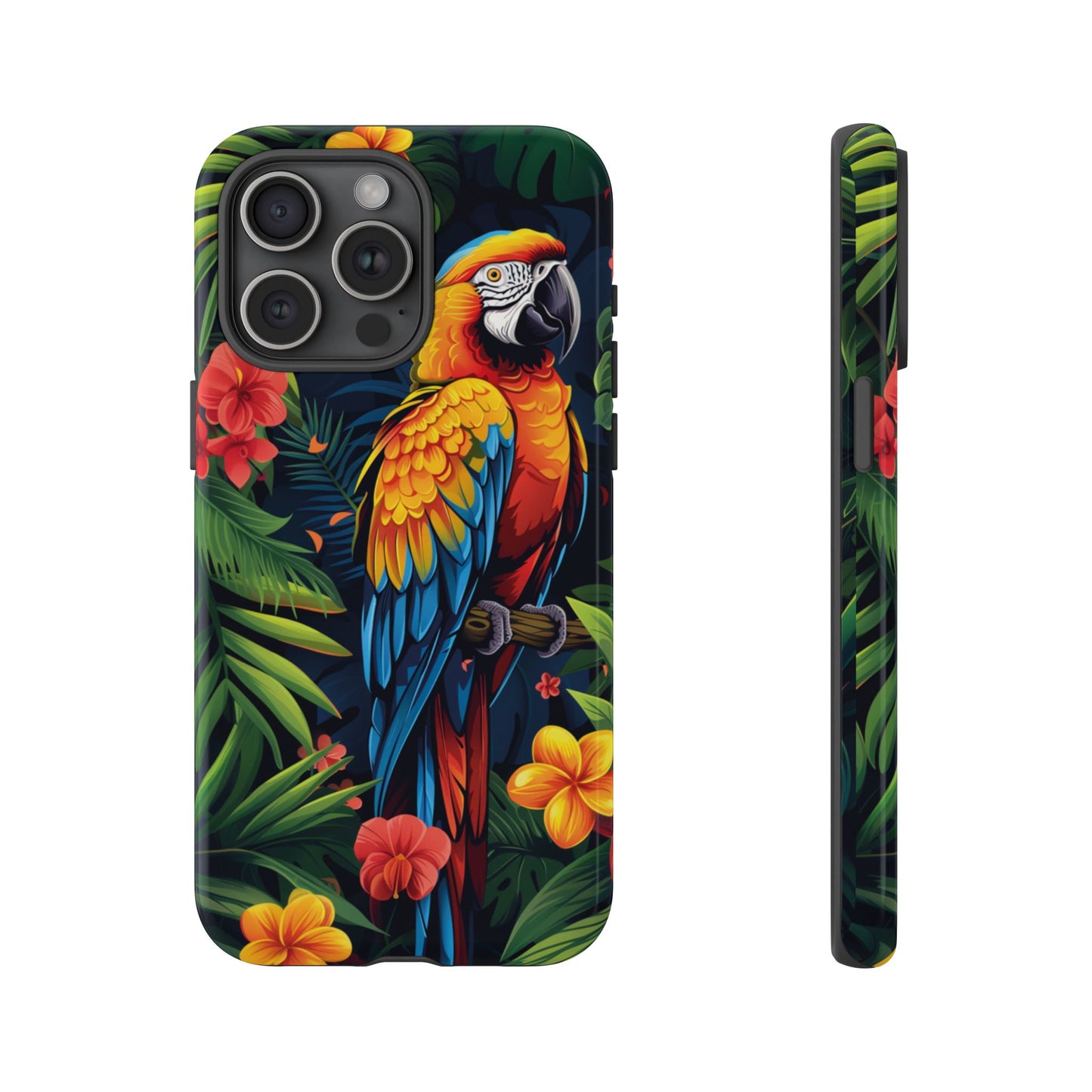 Floral Parrot Phone Case β Tropical Bird Design for iPhone, Samsung & Google Pixel