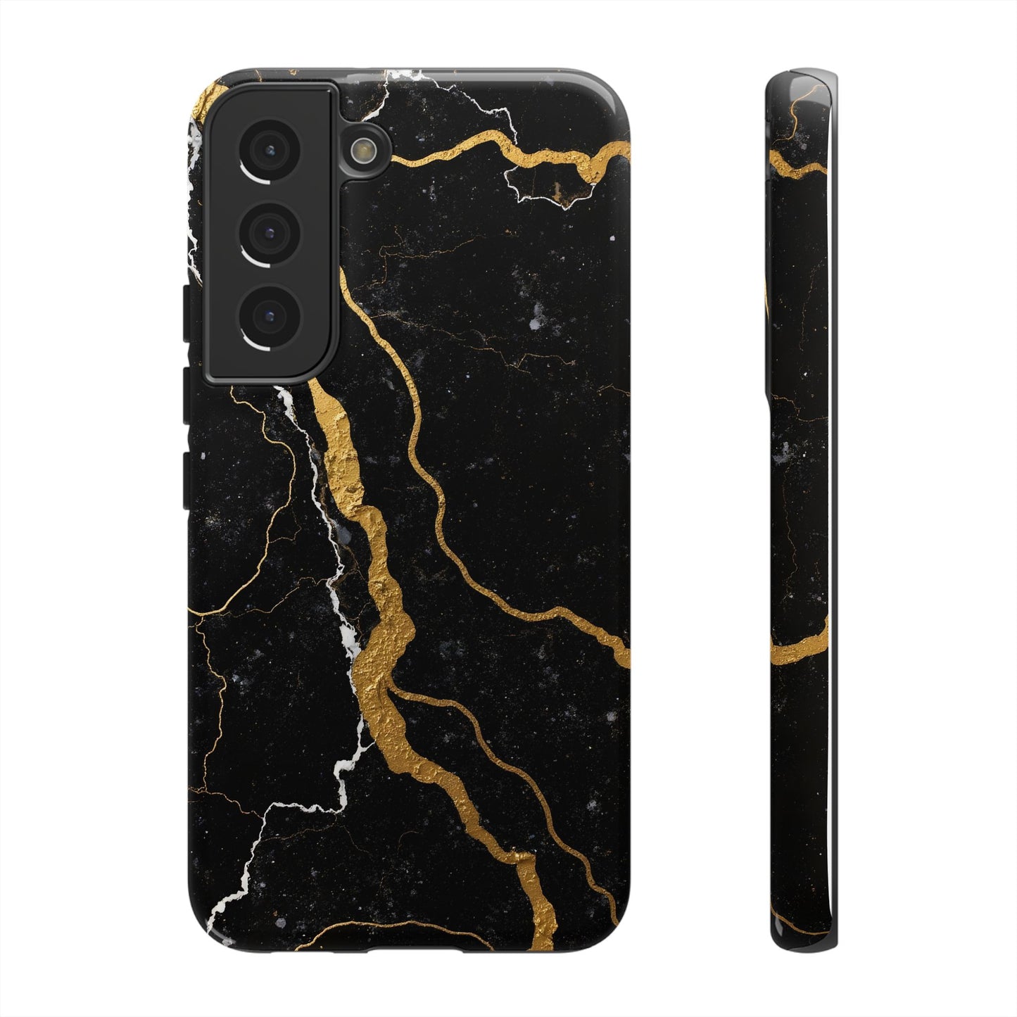 Black & Gold Marble Design Illustration Design Phone Case