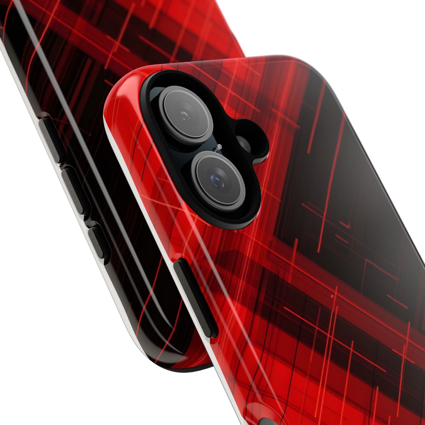 Abstract Red and Black Geometric Pattern