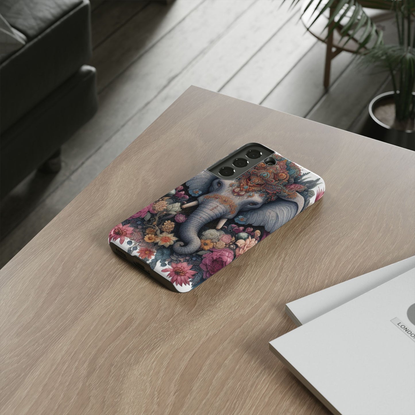 Regal Ornate Elephant Mobile Cover – Majestic Bohemian Art