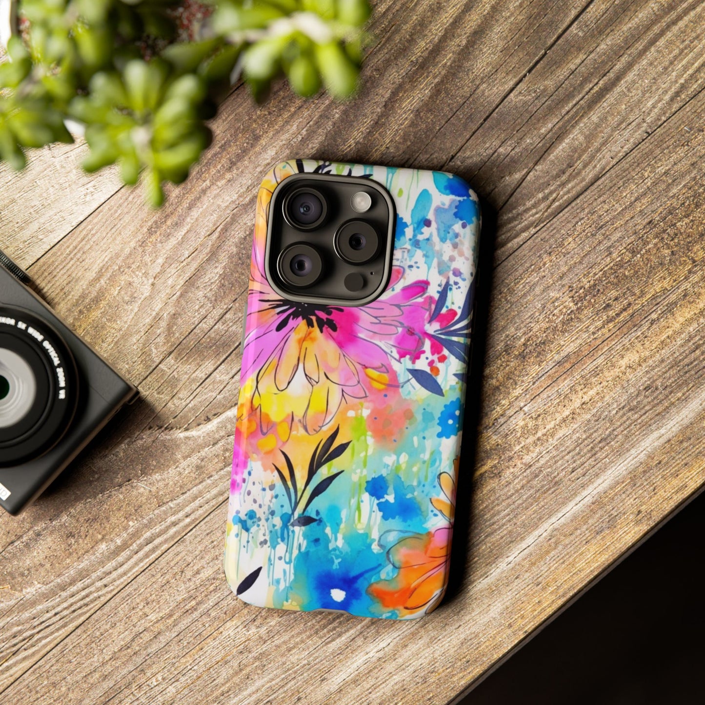 Abstract Watercolor Bloom Phone Case – Expressive & Vibrant