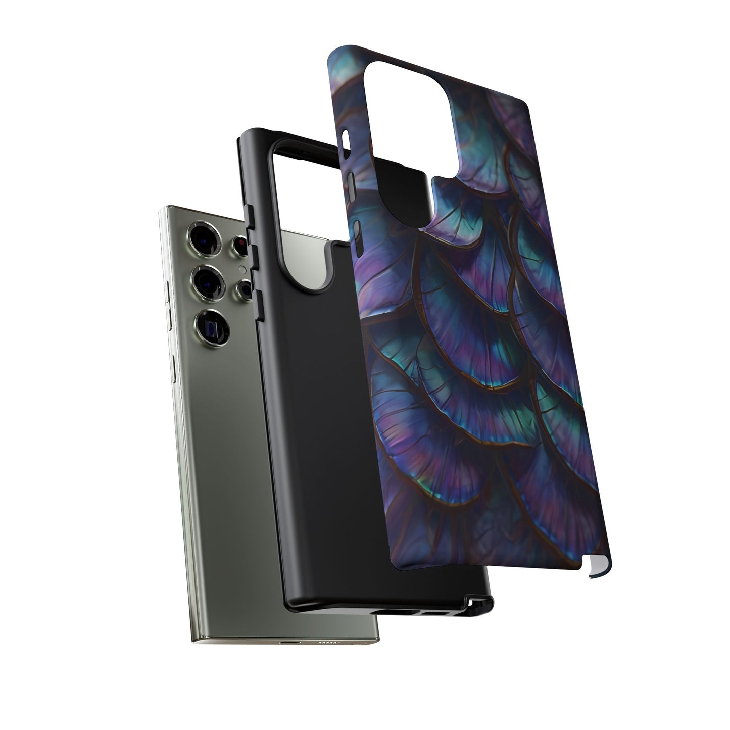 Abstract Macro Shot of Iridescent Butterfly Fish Scales Phone Case Design