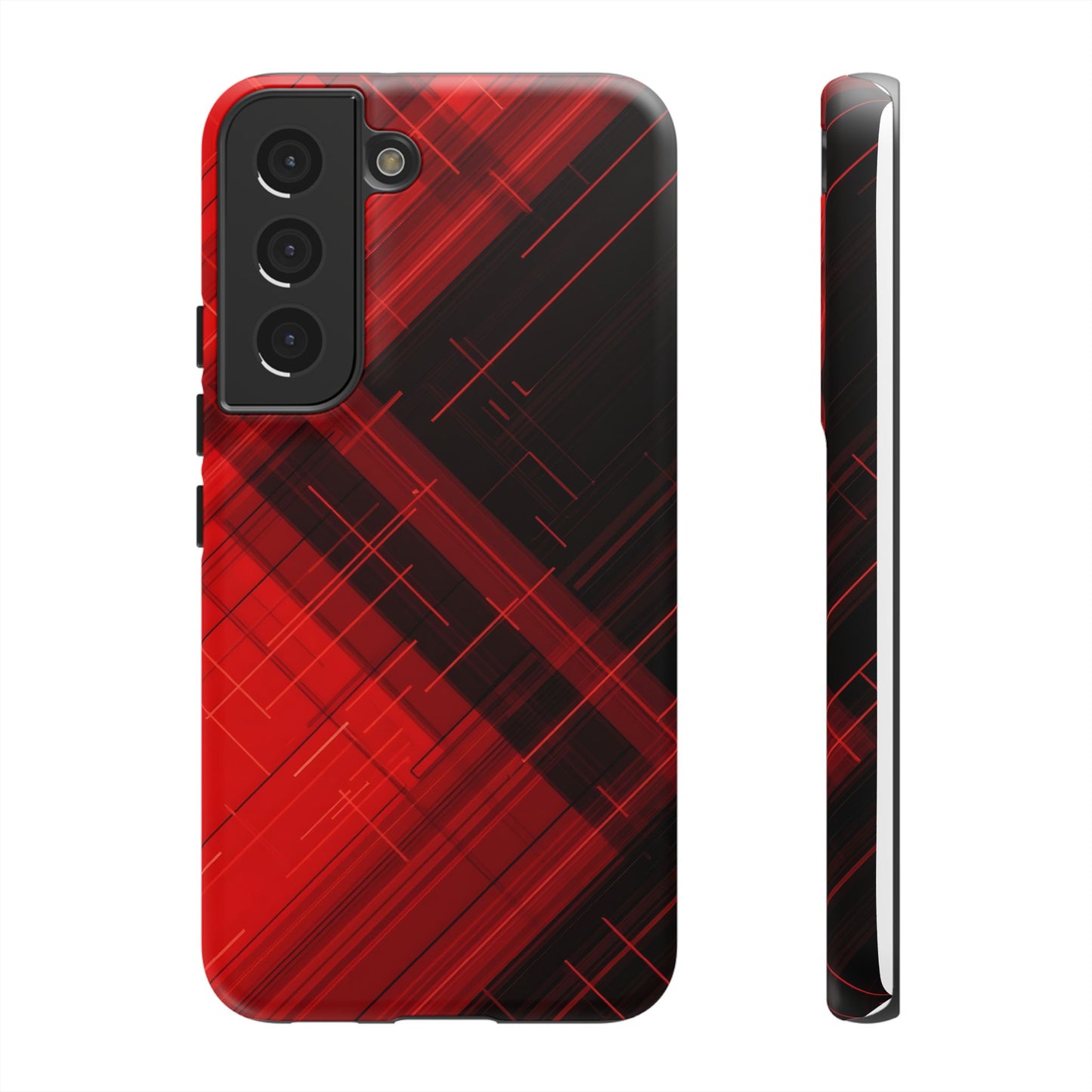 Abstract Red and Black Geometric Pattern