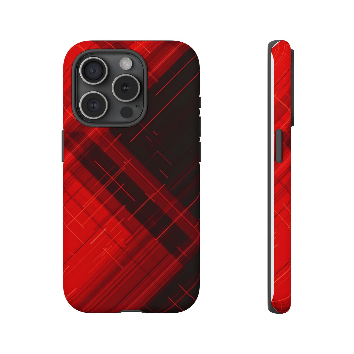 Abstract Red and Black Geometric Pattern