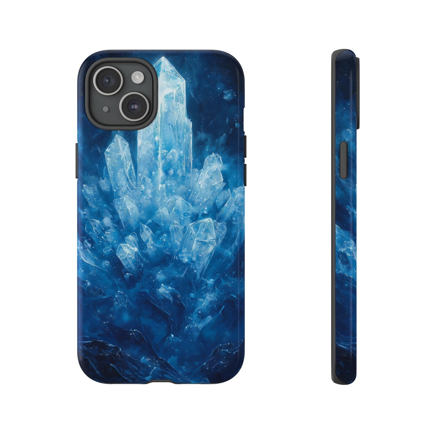 Cosmic Ice Crystal Matching Couple Phone Case – A Dazzling Duo for iPhone, Samsung & Google Pixel