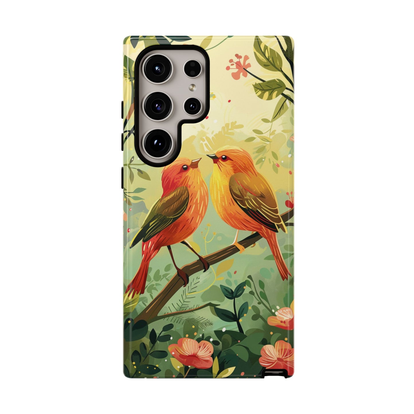 Floral Birds Phone Case β Elegant Nature-Inspired Design for iPhone, Samsung & Google Pixel