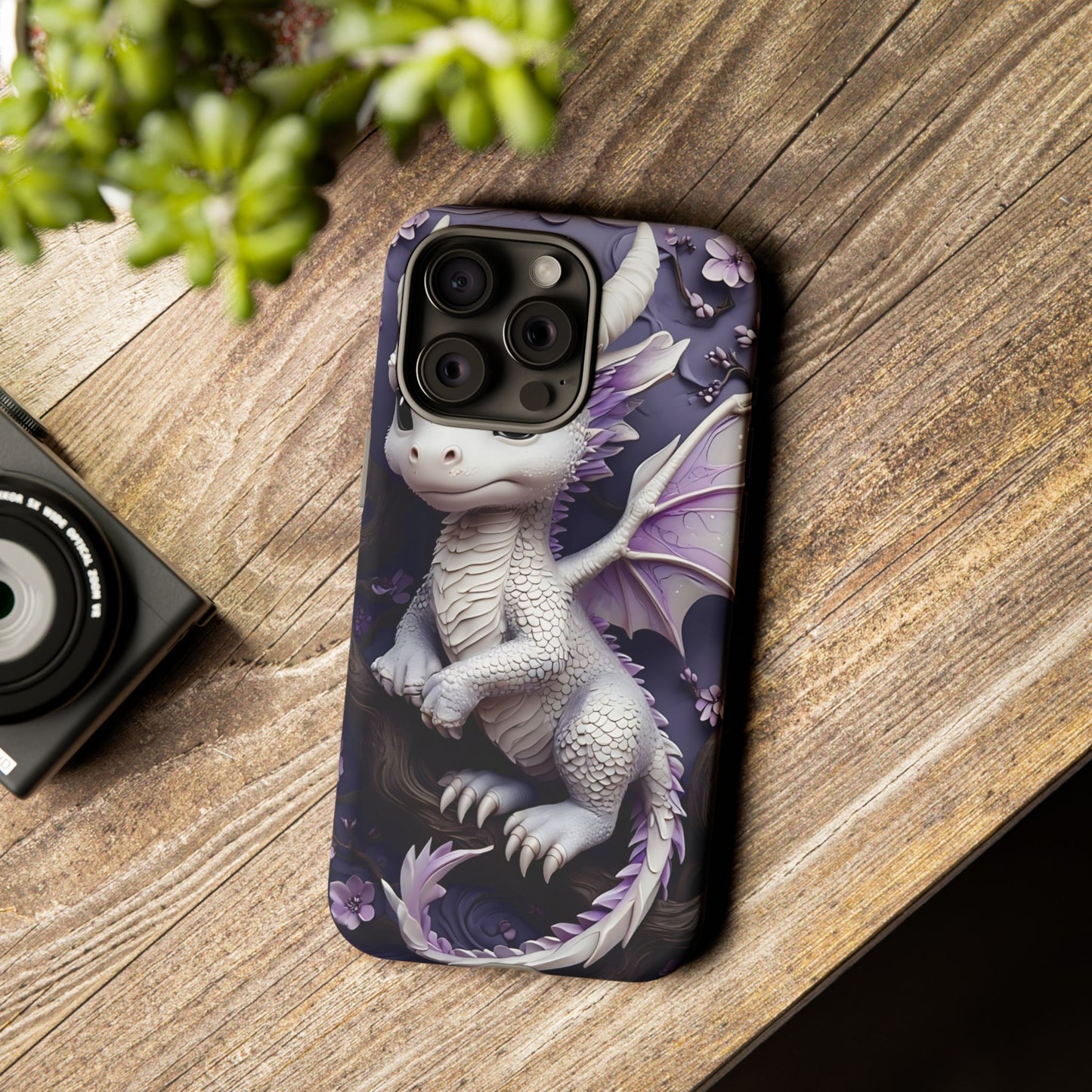 Charming Young Dragon on a Branch Phone Case Design