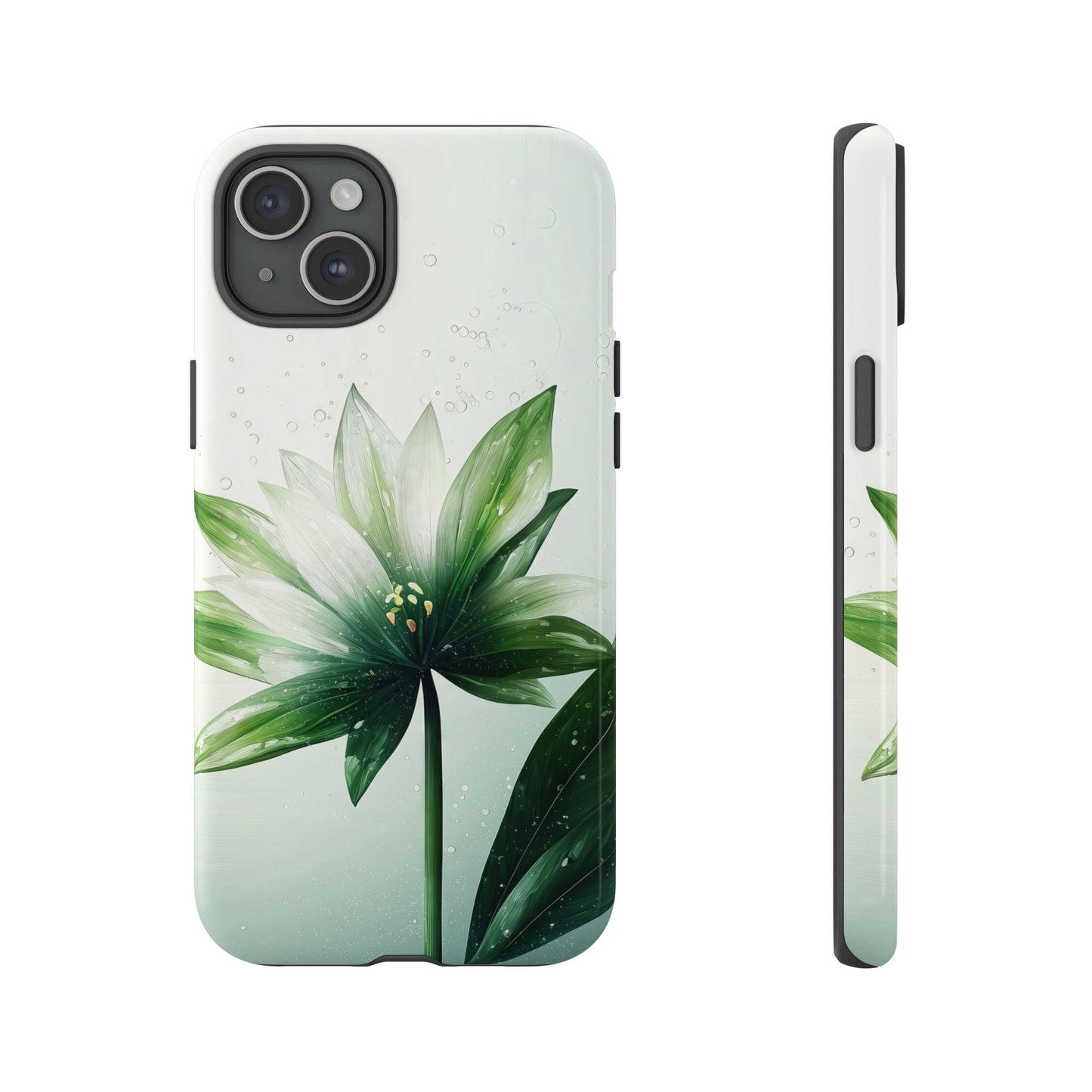 Dew Kissed Green Lotus Phone Case | Refreshing Botanical Design for iPhone, Pixel & Samsung