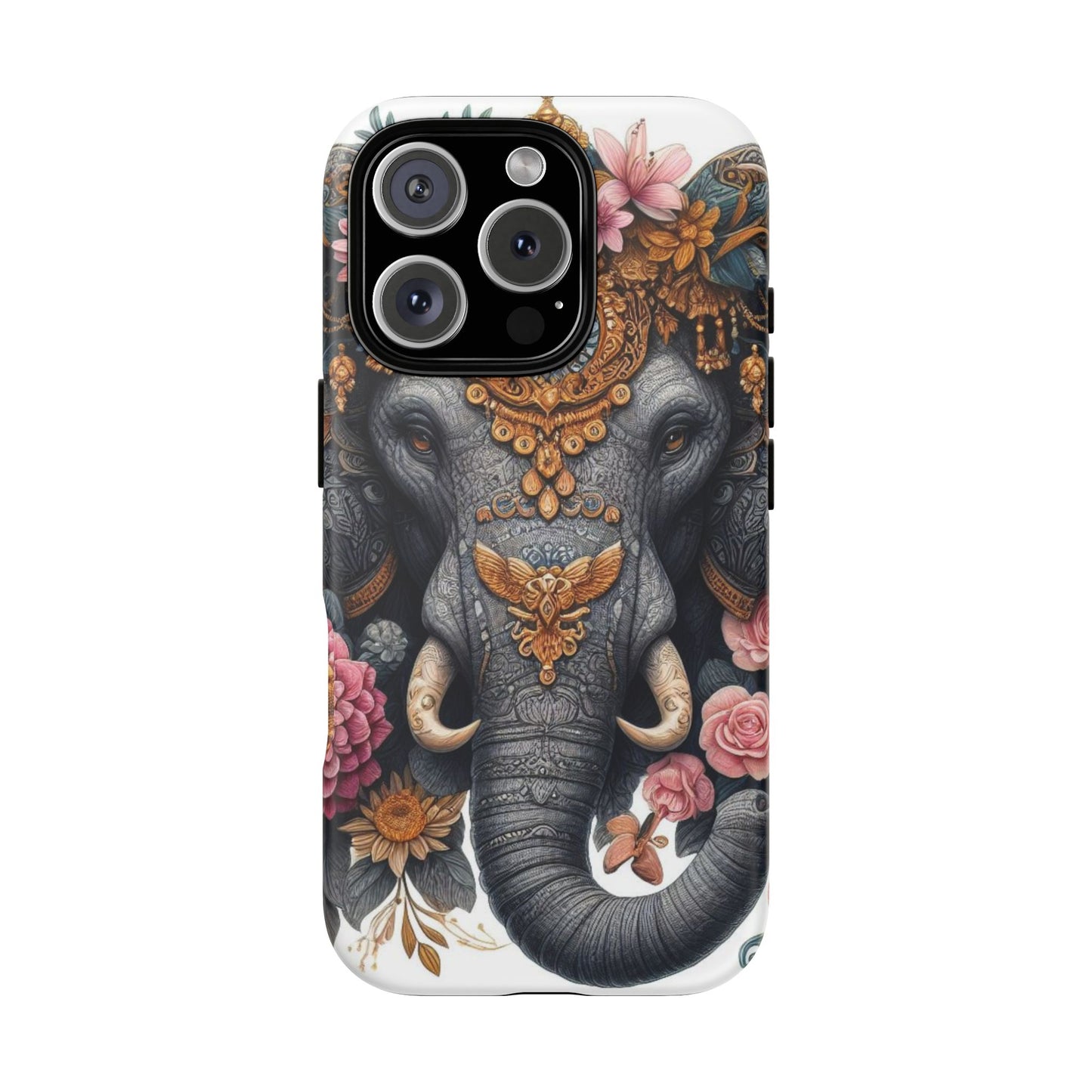 Golden Royal Elephant Mobile Cover – Luxurious Ornate Art