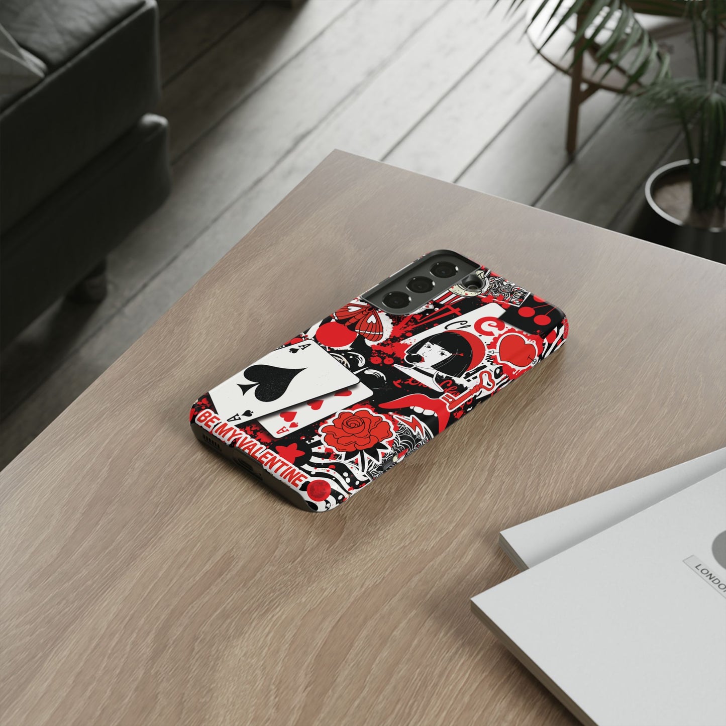Bold Red & Black Ace Card Phone Case