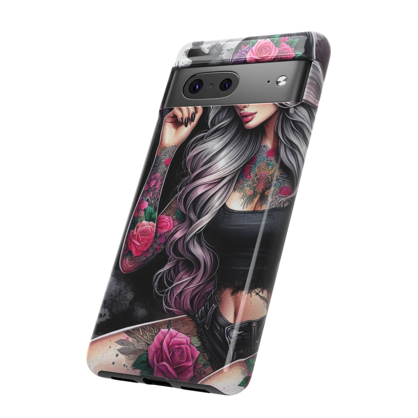 Ink & Roses – Edgy Floral Rebel Mobile Cover