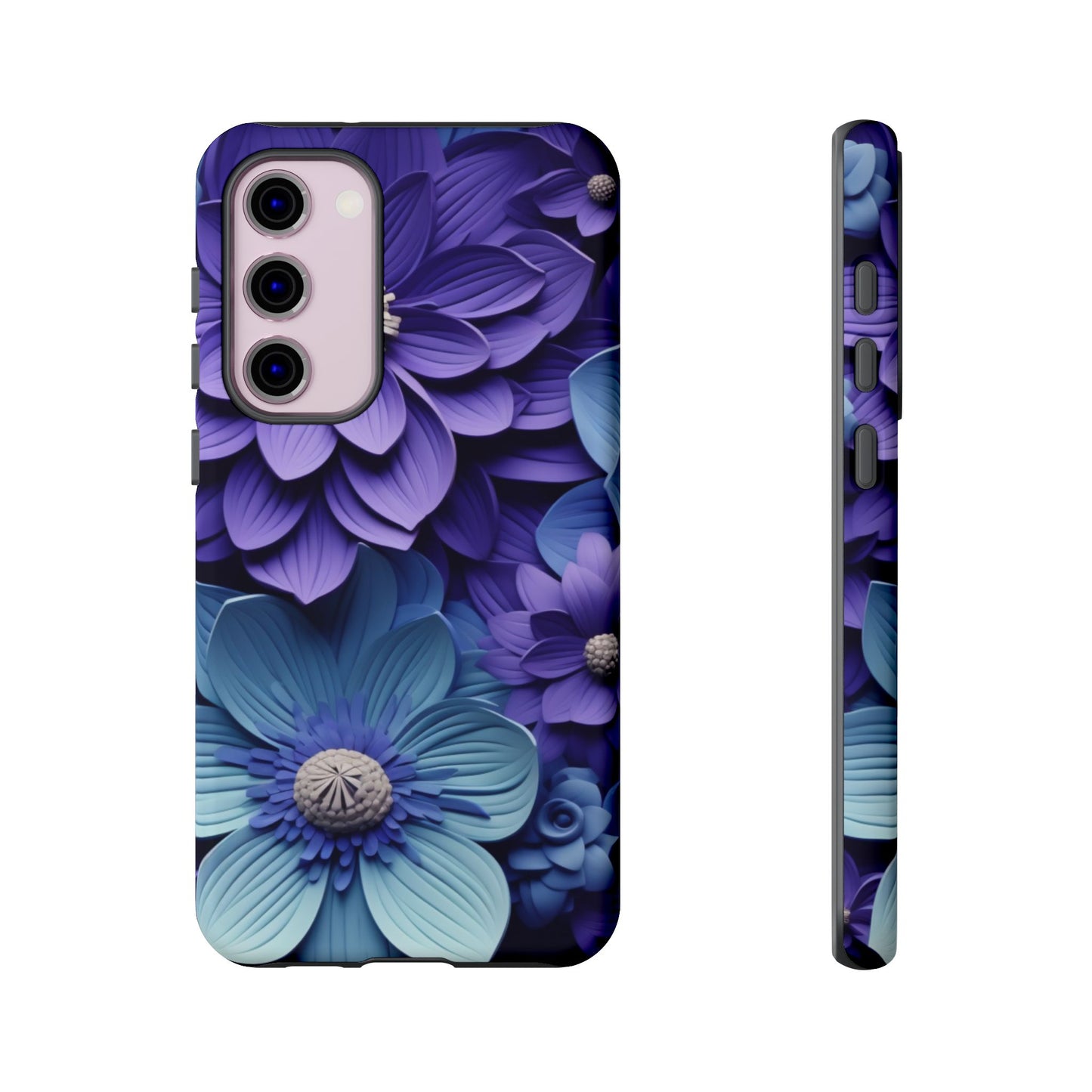 Royal Blue Floral Phone Case – Elegant & Luxurious Design