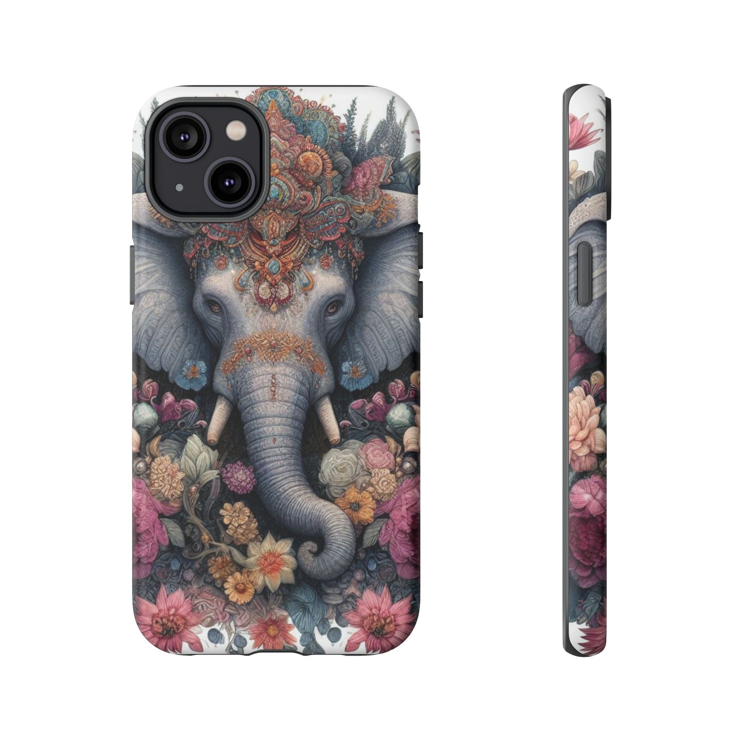 Regal Ornate Elephant Mobile Cover – Majestic Bohemian Art